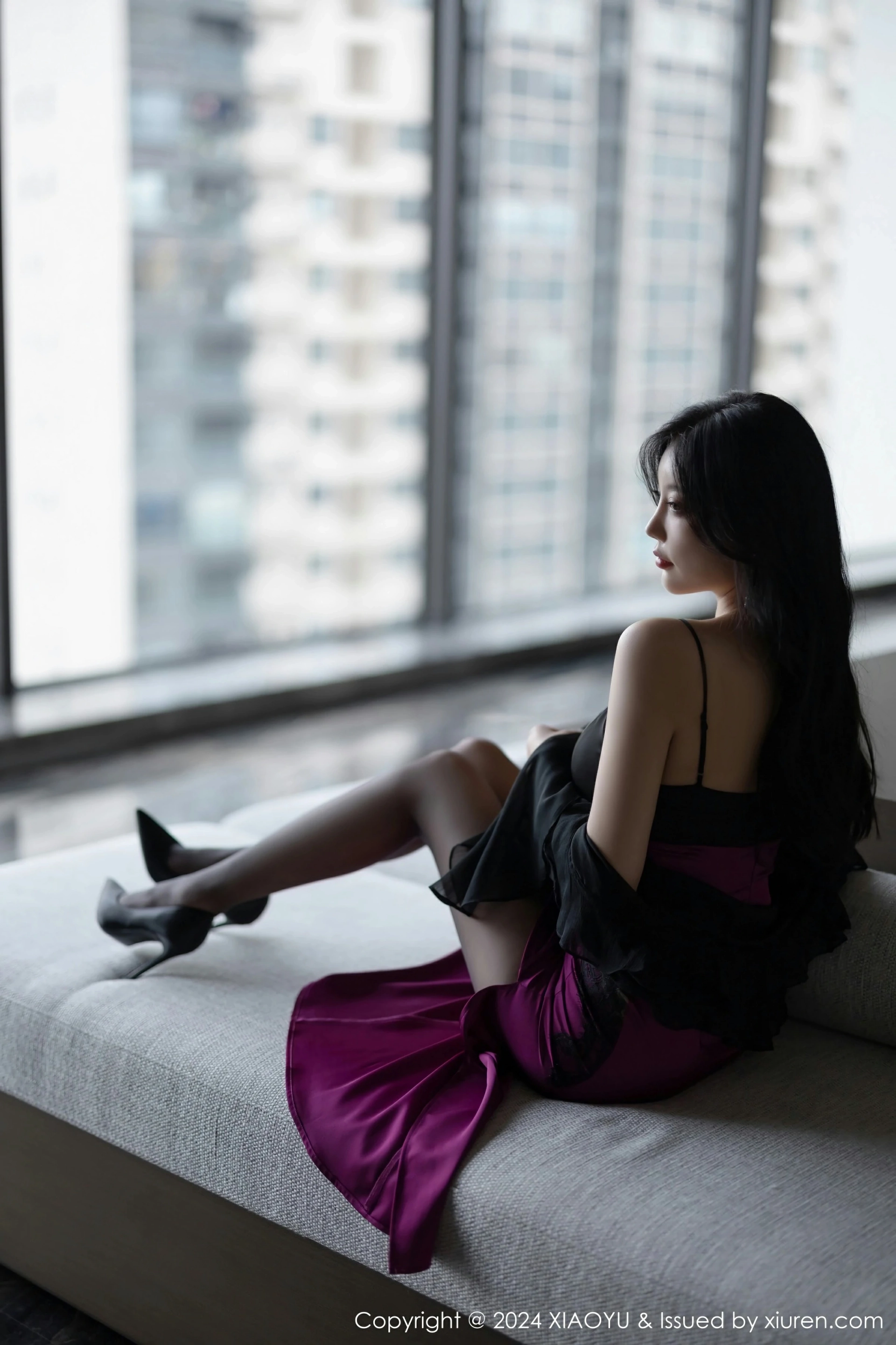 [XIAOYU语画界] 2024.01.26 VOL.1192 杨晨晨Yome 红黑拼色吊带裙 魅惑黑丝 性感写真 [85+1P] 第 75 张