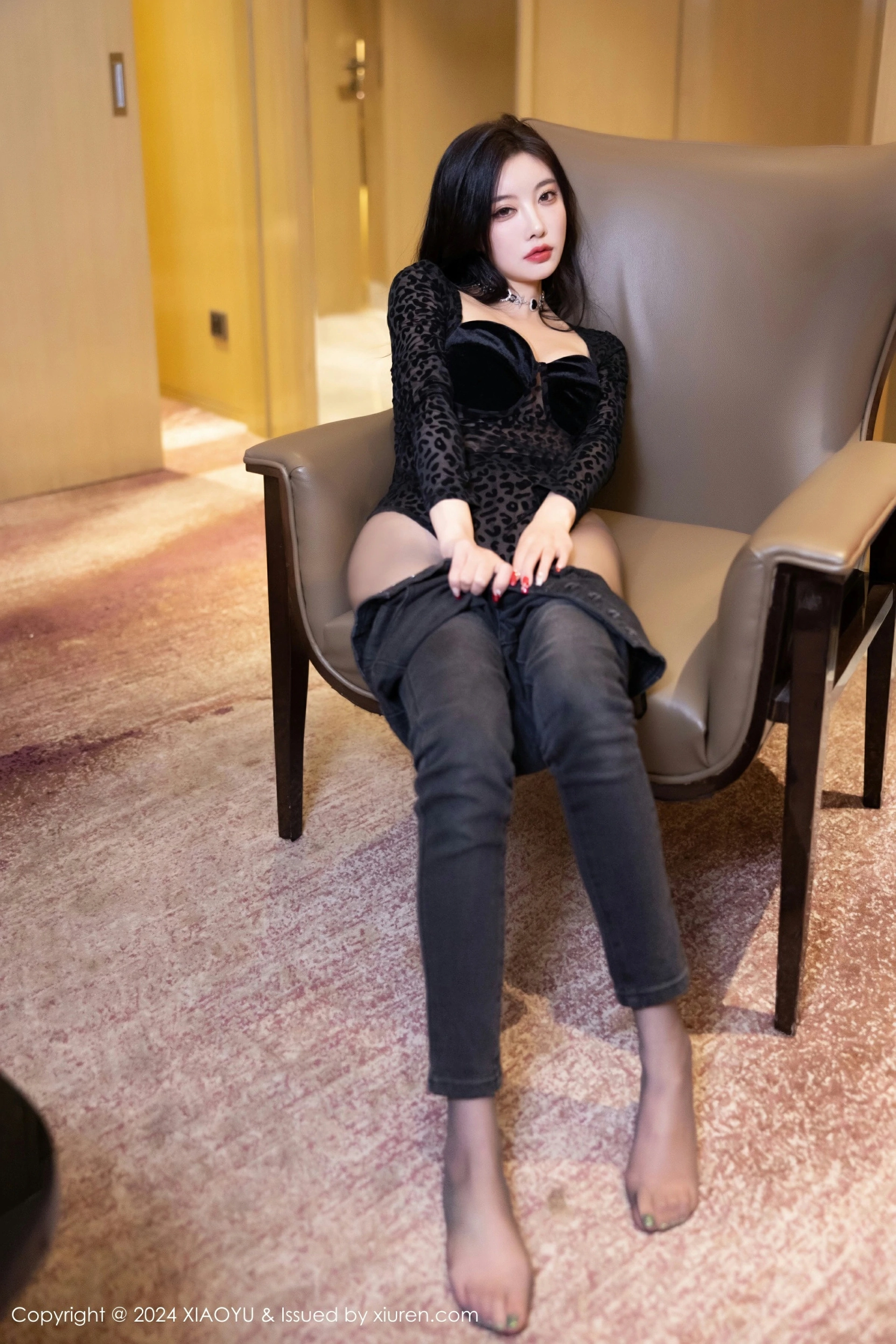 [XIAOYU语画界] 2024.03.08 VOL.1216 杨晨晨Yome 黑色内衣 魅惑黑丝 性感写真 [88+1P] 第 27 张
