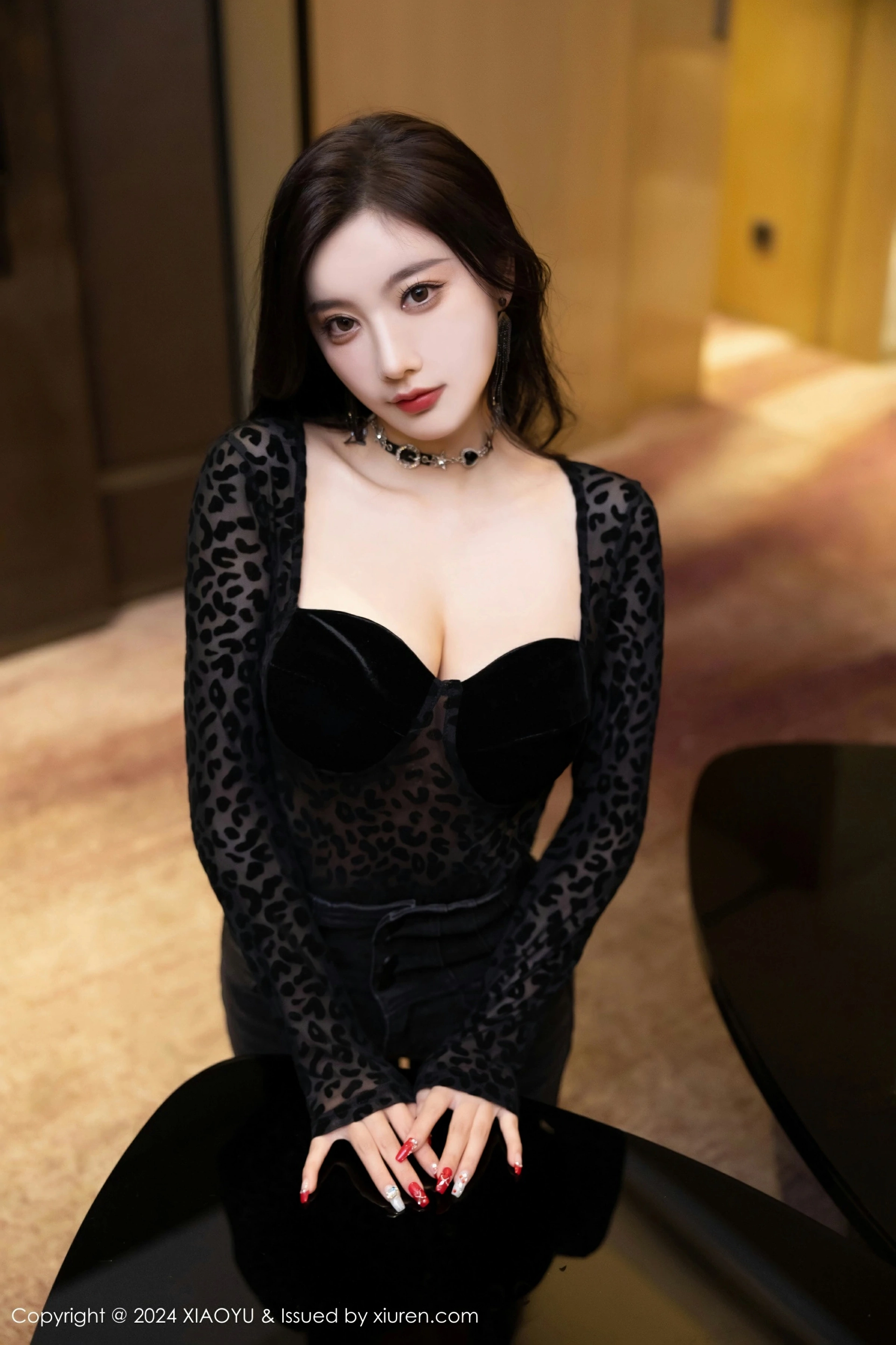 [XIAOYU语画界] 2024.03.08 VOL.1216 杨晨晨Yome 黑色内衣 魅惑黑丝 性感写真 [88+1P] 第 41 张