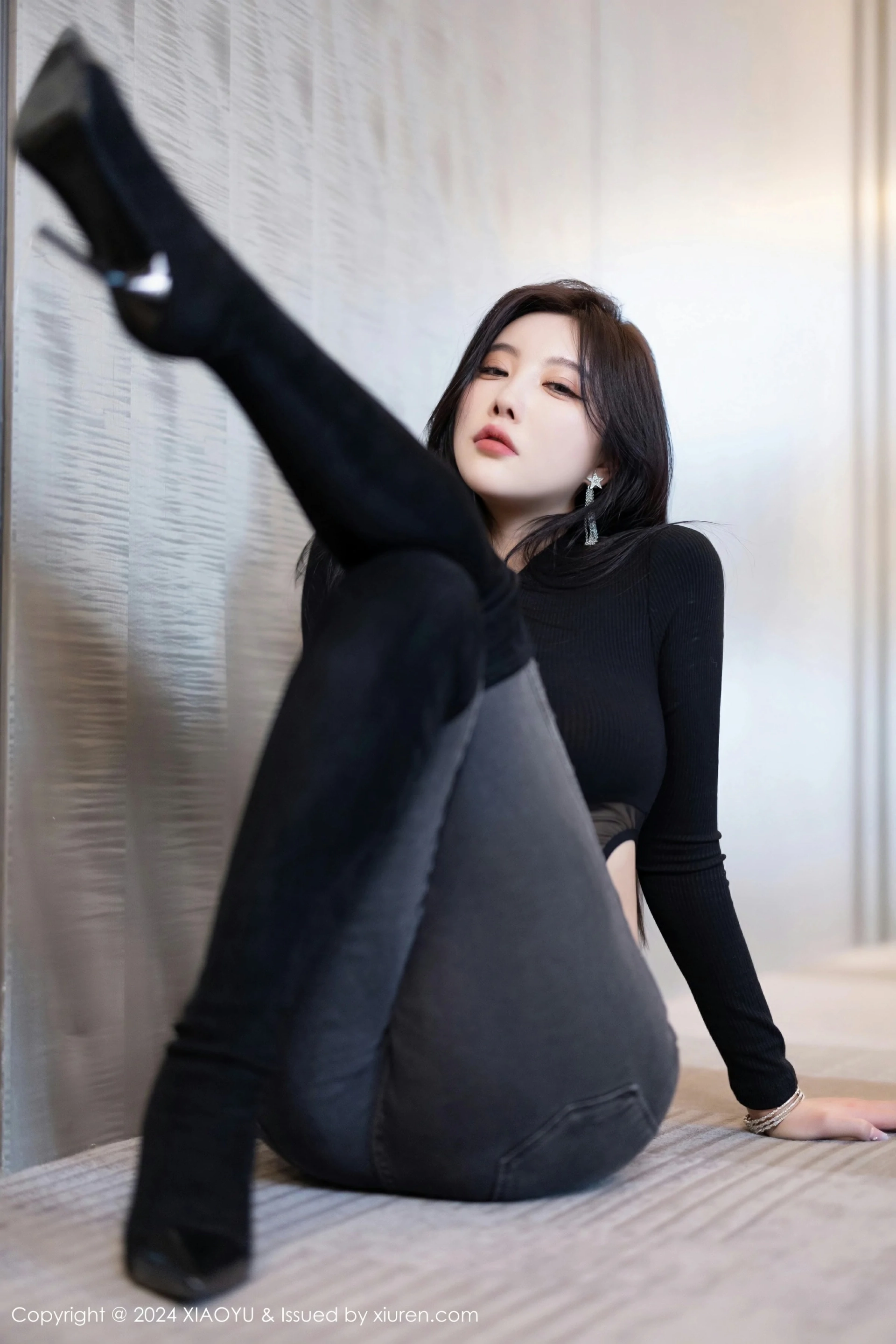 [XIAOYU语画界] 2024.05.31 VOL.1243 杨晨晨Yome 性感黑色网状服饰 黑色长靴 哈尔滨旅拍写真 [81+1P] 第 65 张