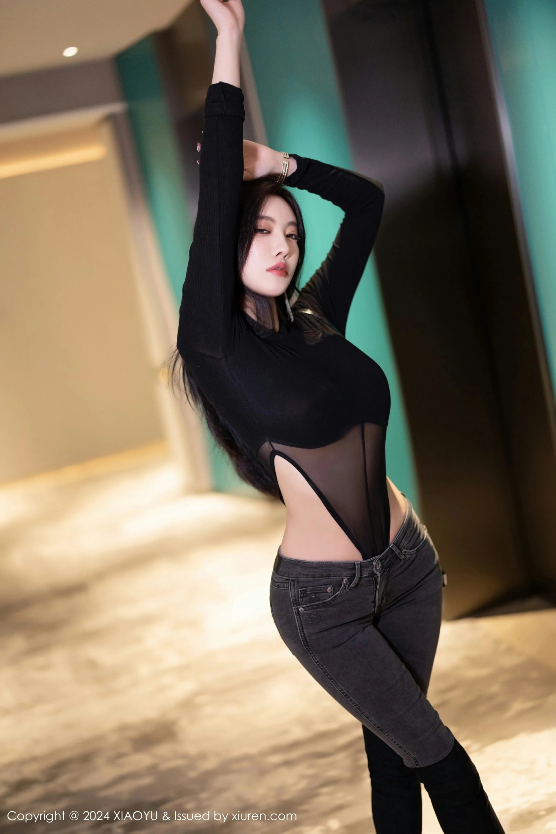 [XIAOYU语画界] 2024.05.31 VOL.1243 杨晨晨Yome 性感黑色网状服饰 黑色长靴 哈尔滨旅拍写真 [81+1P] 第 78 张