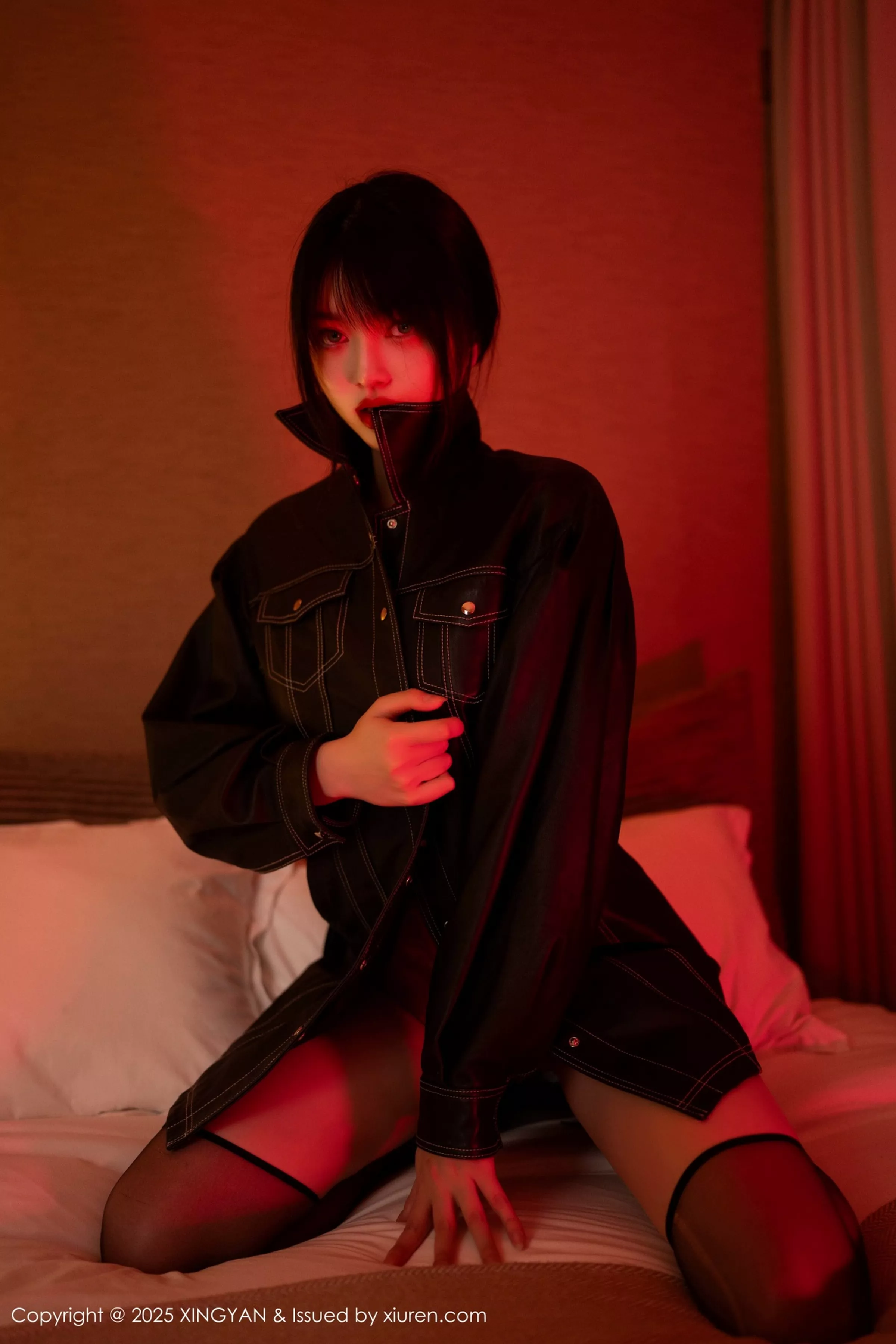 [XINGYAN星颜社] 2025.04.16 VOL.335 白露lulu 红色情趣内衣 魅惑黑丝 性感写真 [73+1P] 第 74 张