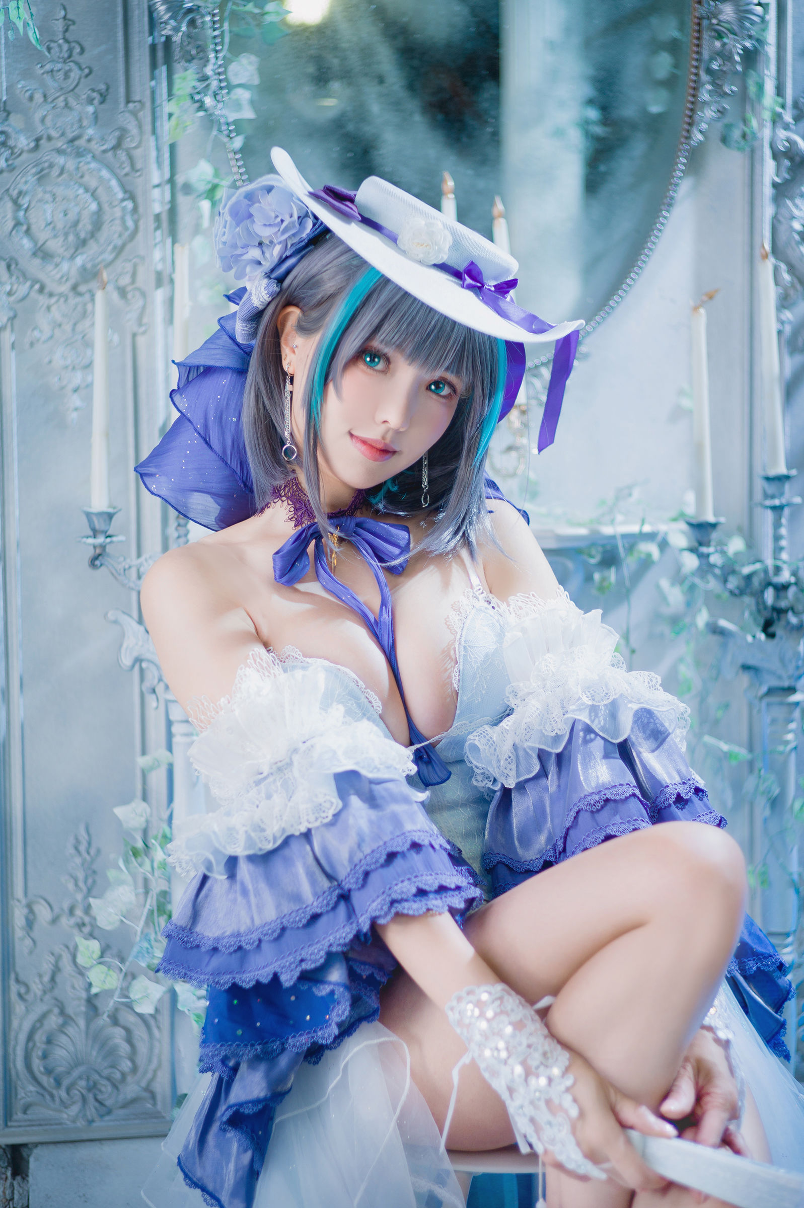 [COSPLAY] Ely_eee(ElyEE子) – Cheshire Dress 柴郡禮服 封面