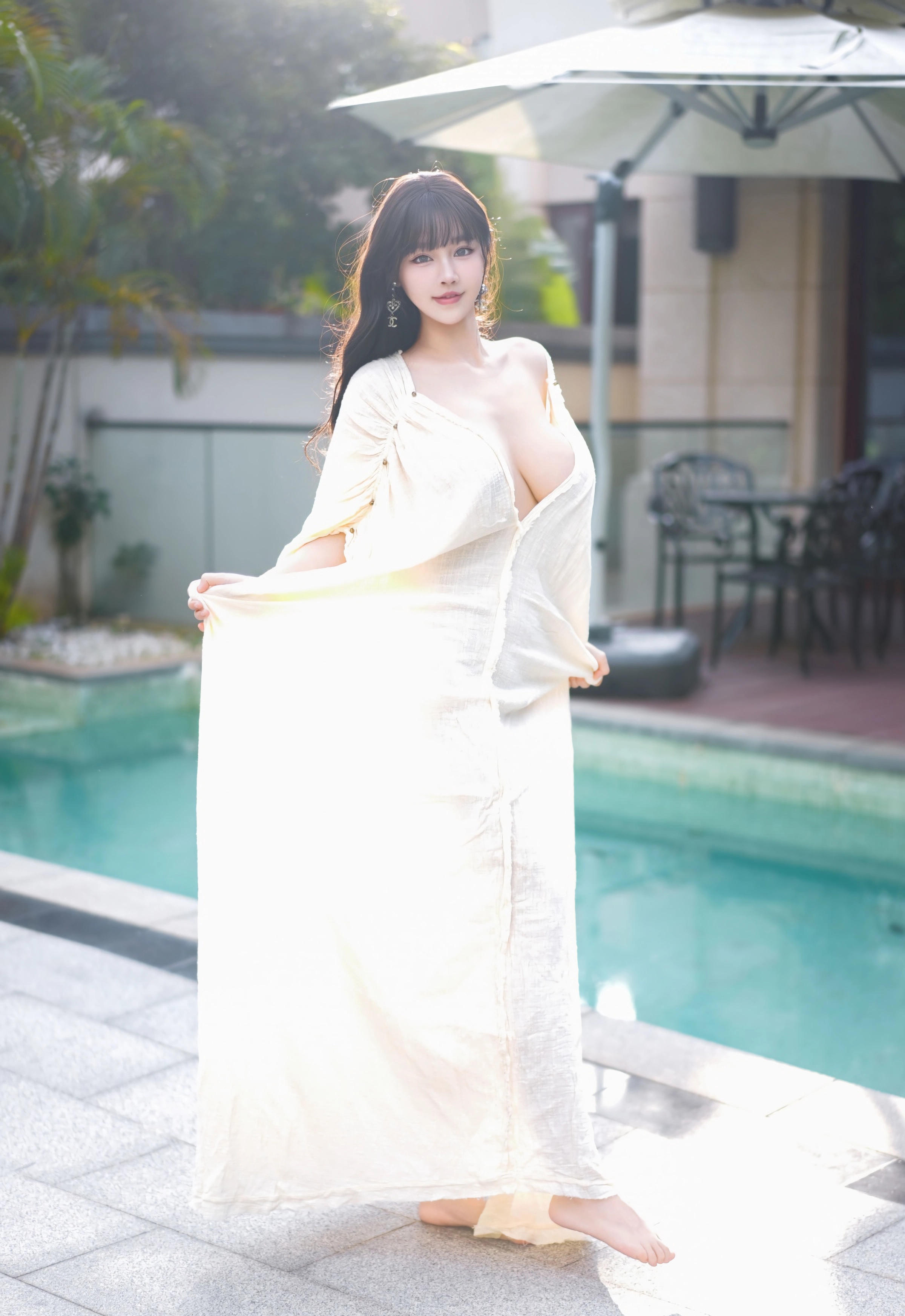 [YOUMI尤蜜荟] 2025.11.28 VOL.1185 心上可Flora 性感浅色浴袍 新加坡旅拍写真 [85+1P] 第 73 张