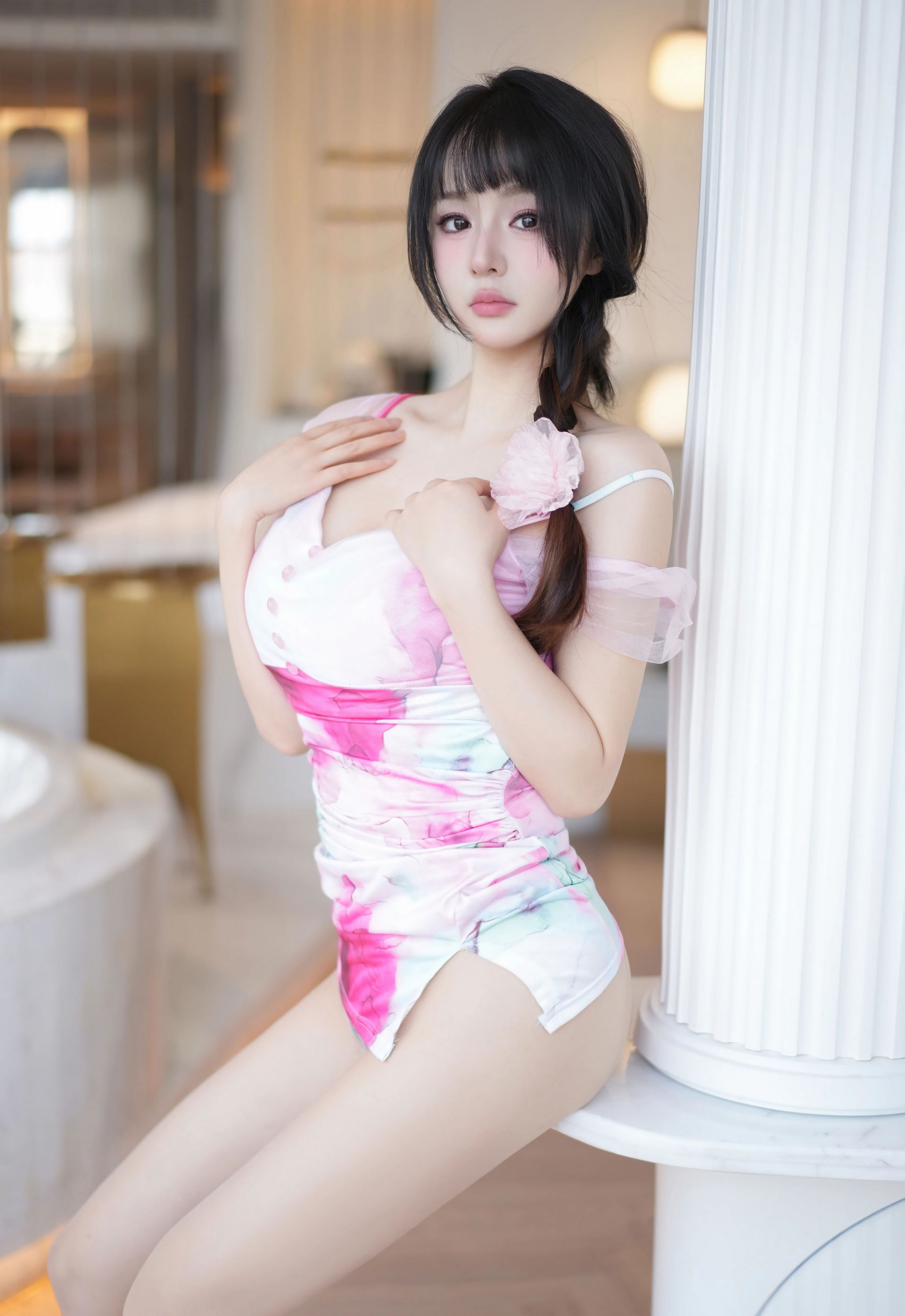 [XiuRen秀人网] 2025.12.30 No.11177 沈南汐RuRu 花色连衣短裙 肉色丝袜 性感写真 [80+1P] 第 66 张