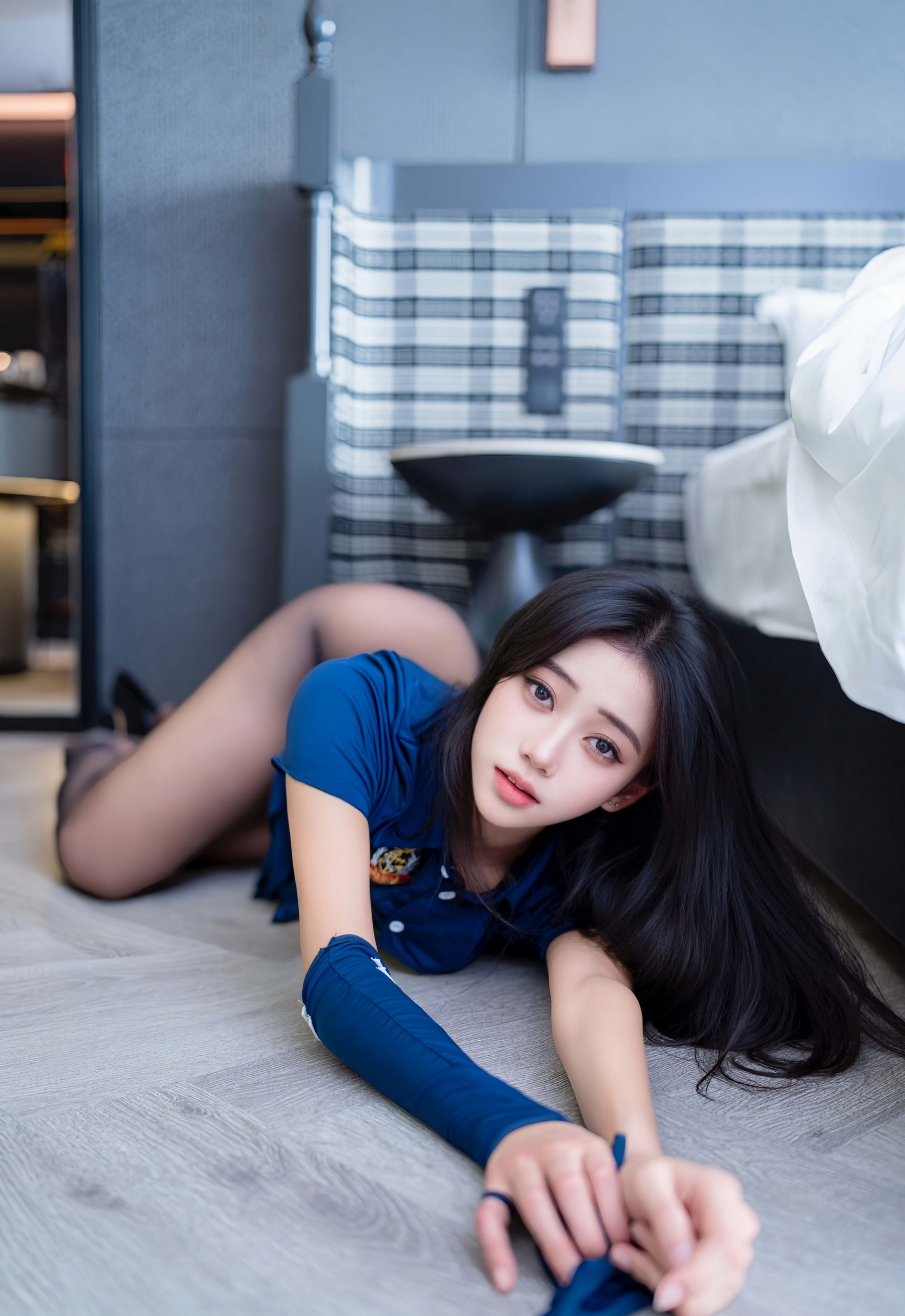 [XINGYAN星颜社] 2026.01.28 VOL.458 时安安 蓝色制服 魅惑黑丝 性感写真 [75+1P] 第 43 张