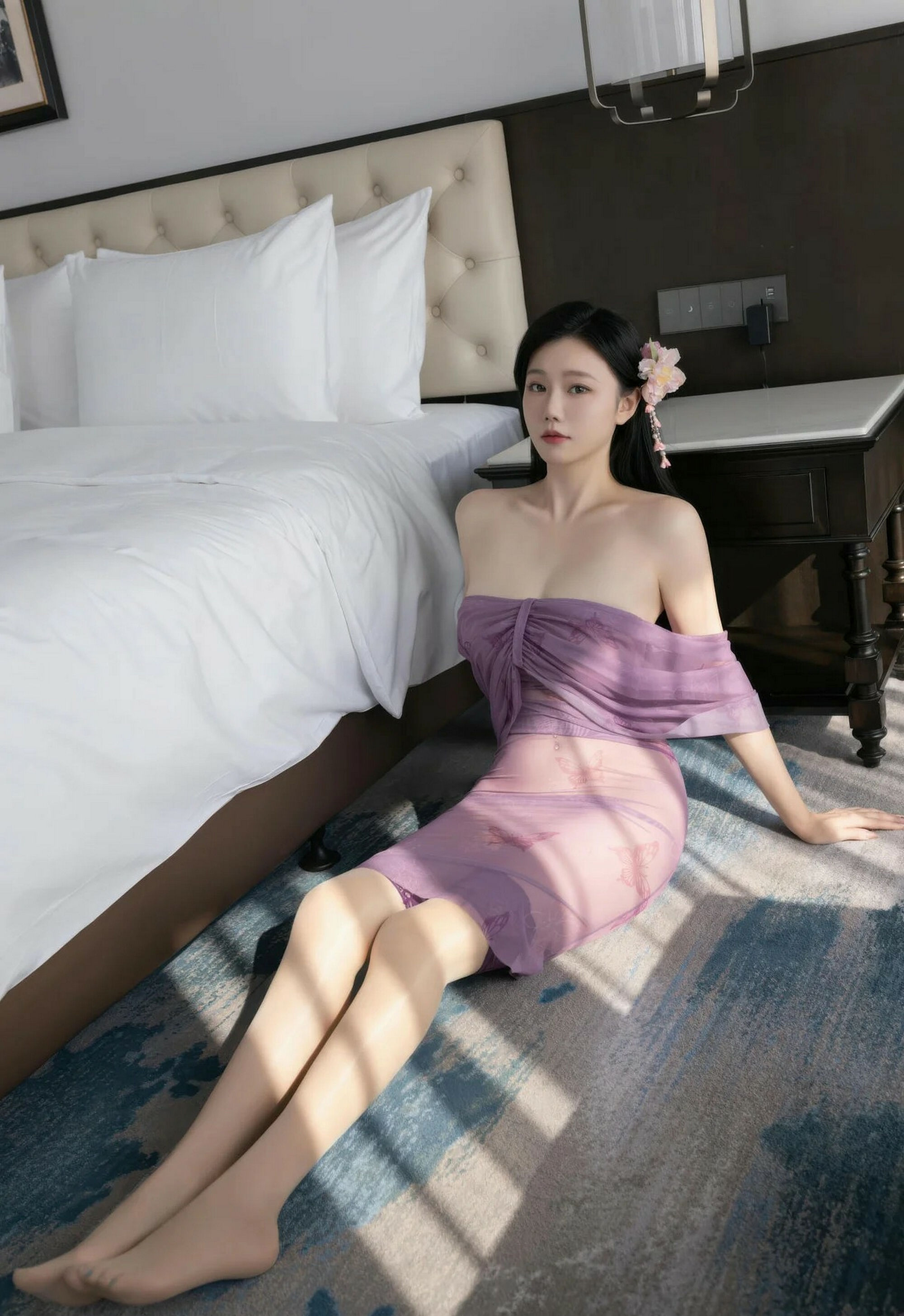 [XiuRen秀人网] 2026.02.03 No.11312 安然anran 紫色连衣裙 诱人肉色丝袜 性感写真 [78+1P] 第 43 张
