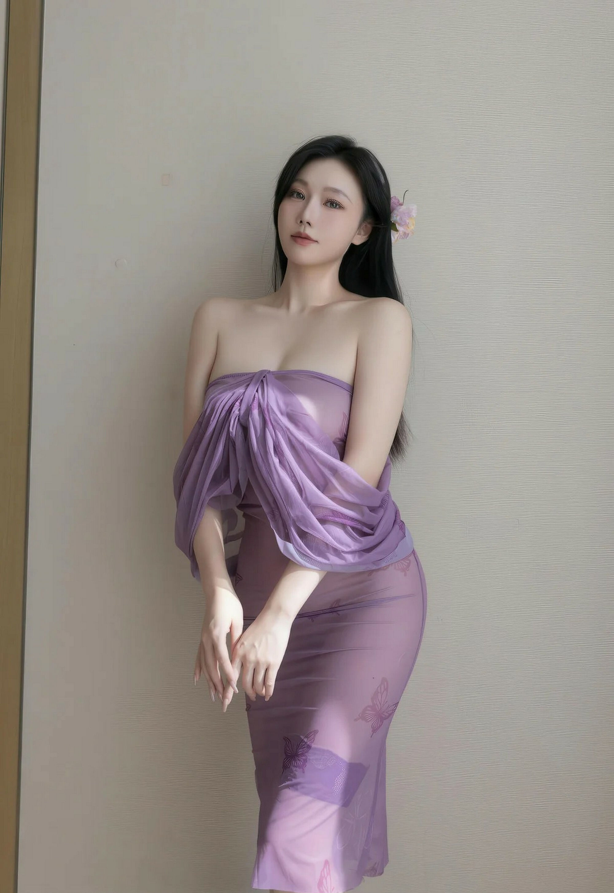 [XiuRen秀人网] 2026.02.03 No.11312 安然anran 紫色连衣裙 诱人肉色丝袜 性感写真 [78+1P] 第 74 张