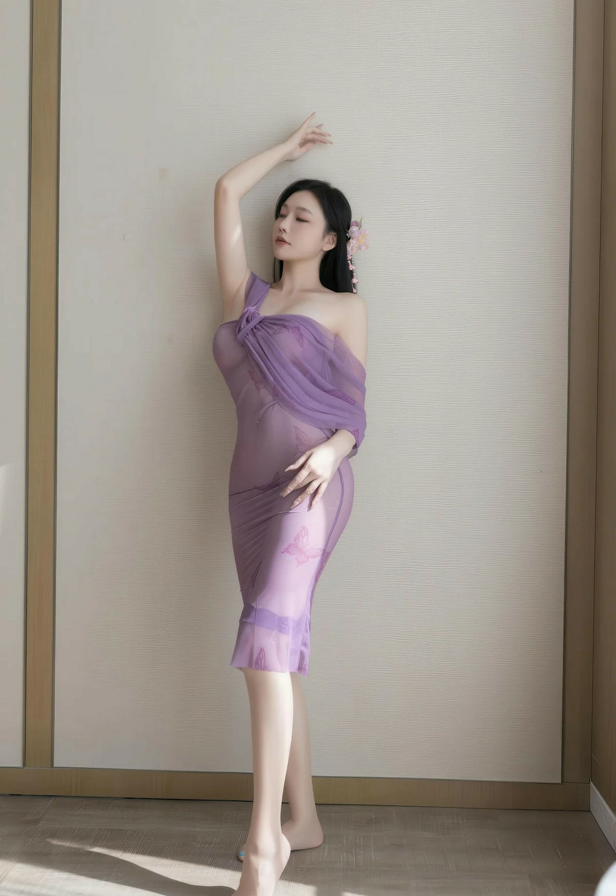 [XiuRen秀人网] 2026.02.03 No.11312 安然anran 紫色连衣裙 诱人肉色丝袜 性感写真 [78+1P] 第 76 张