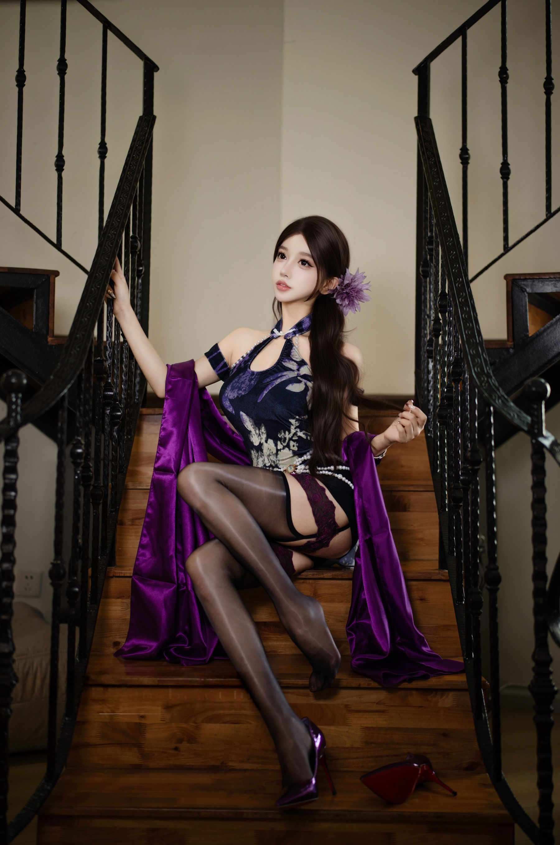 [COSPLAY]过期米线线喵 – 紫韵旗袍 第 11 张