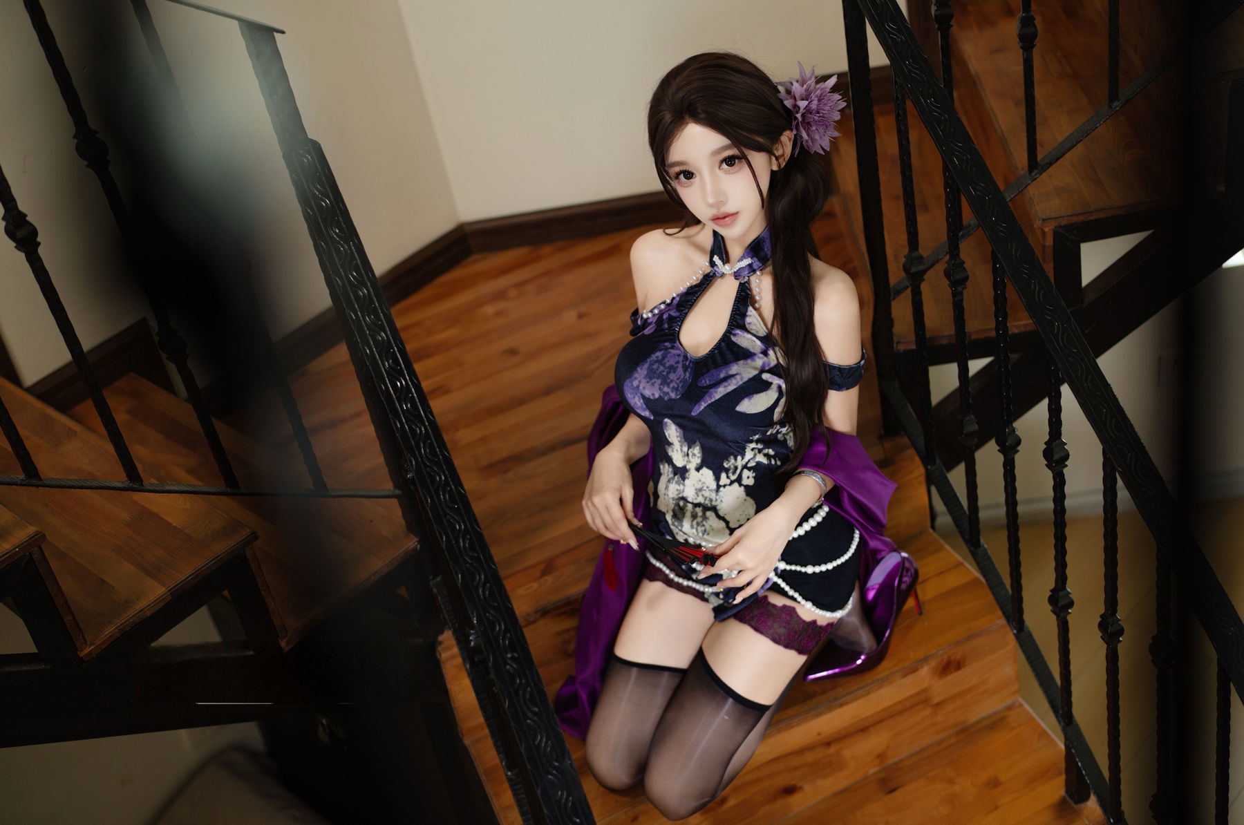 [COSPLAY]过期米线线喵 – 紫韵旗袍 第 7 张