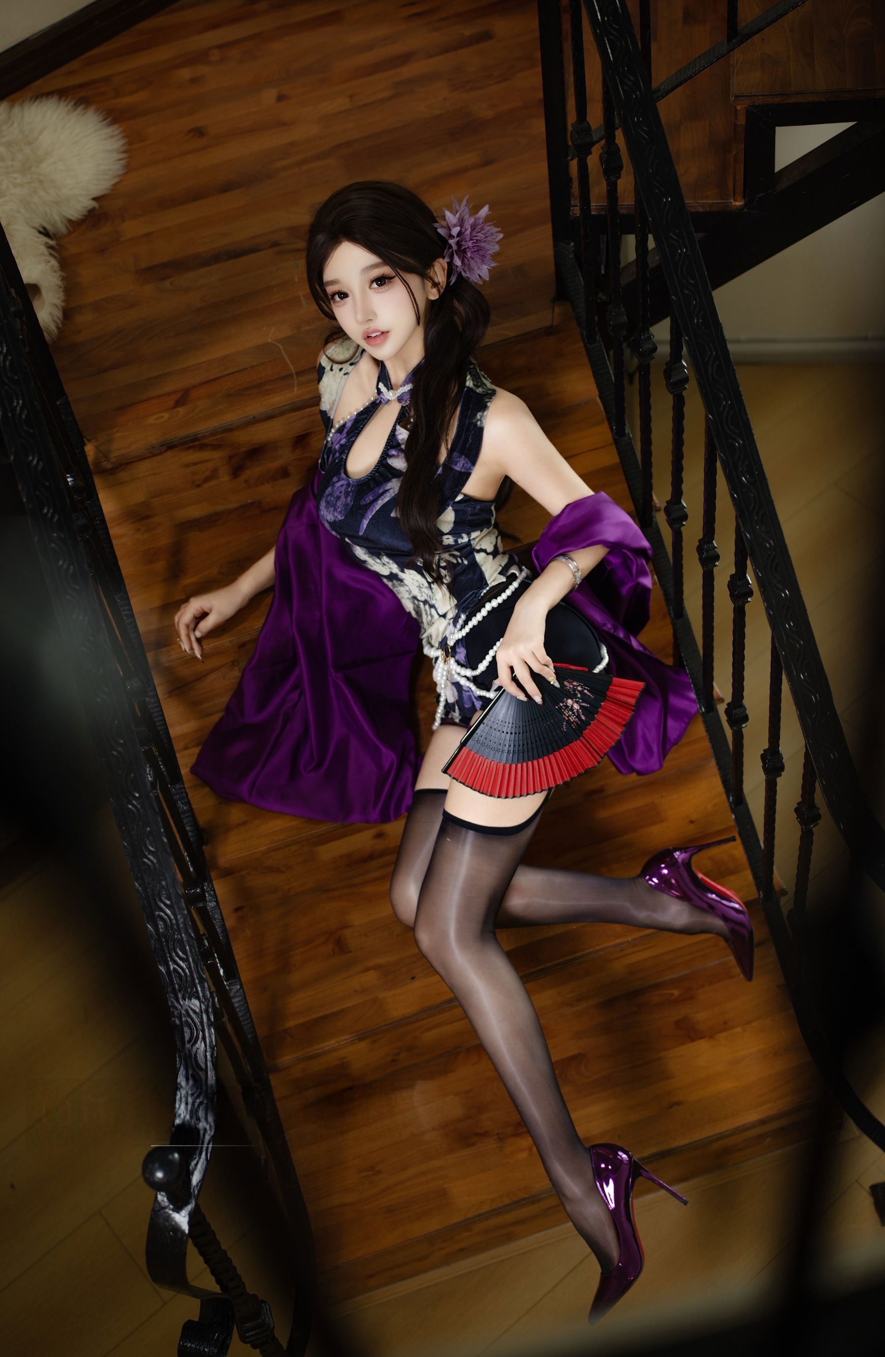 [COSPLAY]过期米线线喵 – 紫韵旗袍 第 9 张