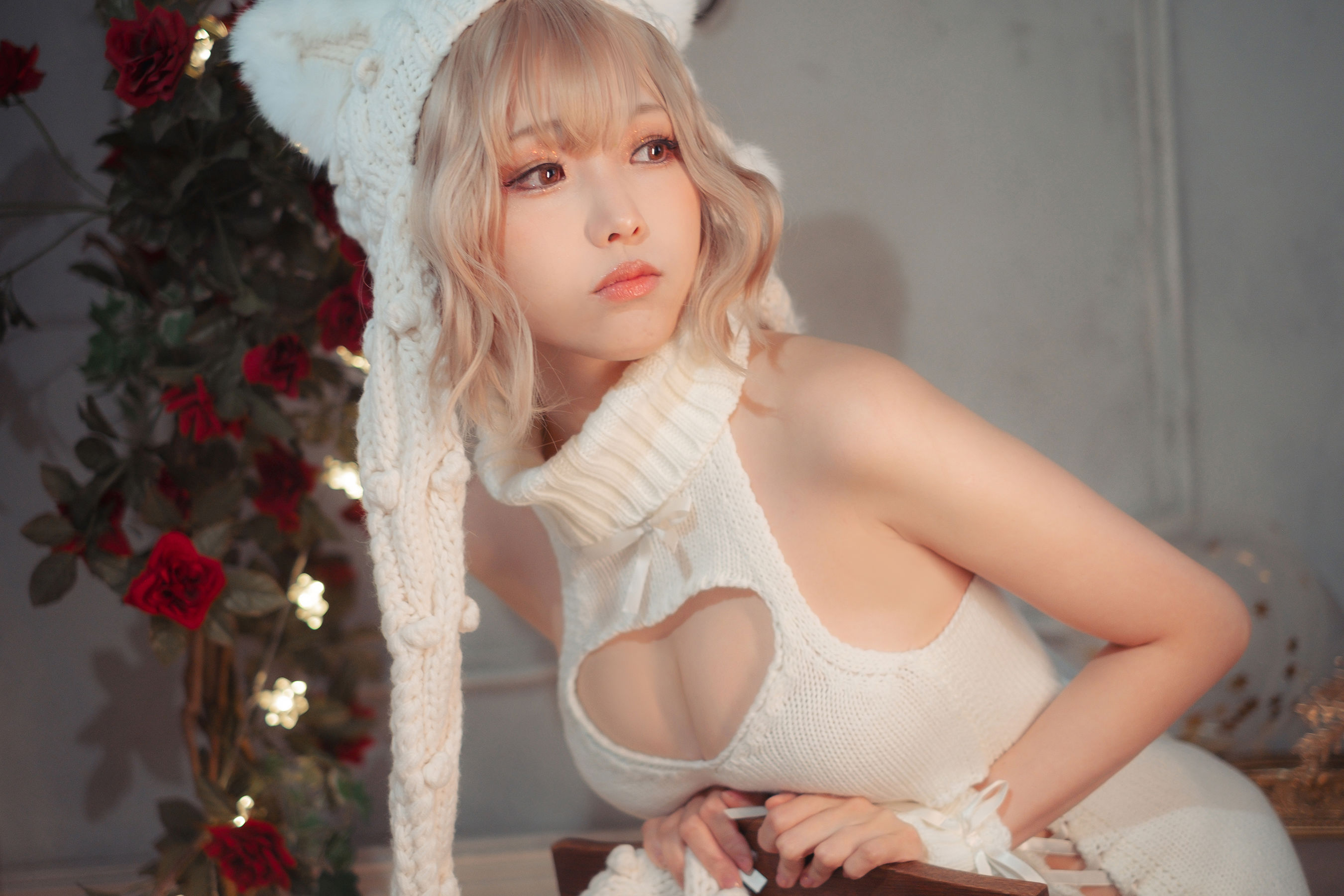 [COSPLAY] Ely_eee(ElyEE子) – 白色 KNITTING 第 11 张