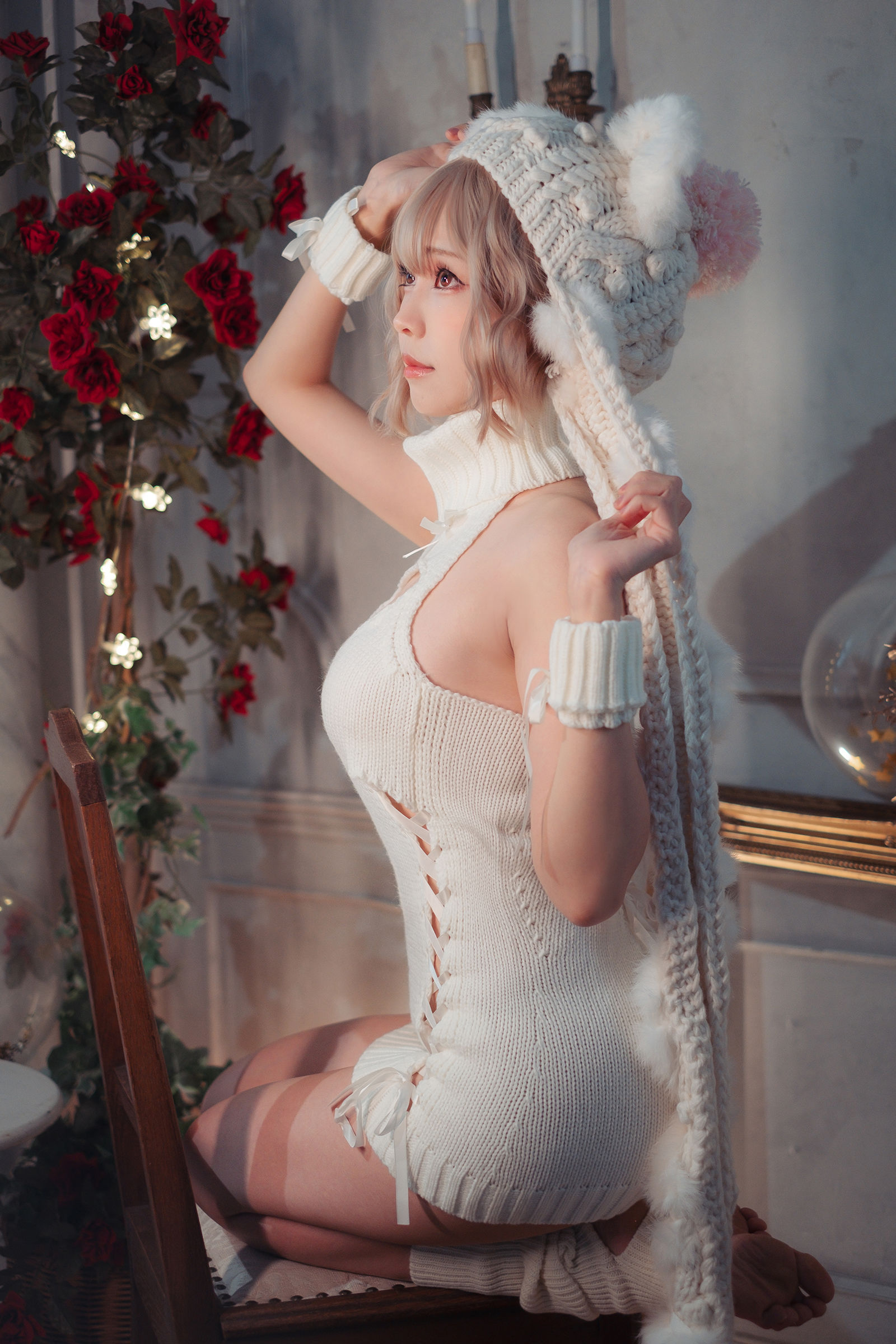 [COSPLAY] Ely_eee(ElyEE子) – 白色 KNITTING 第 12 张