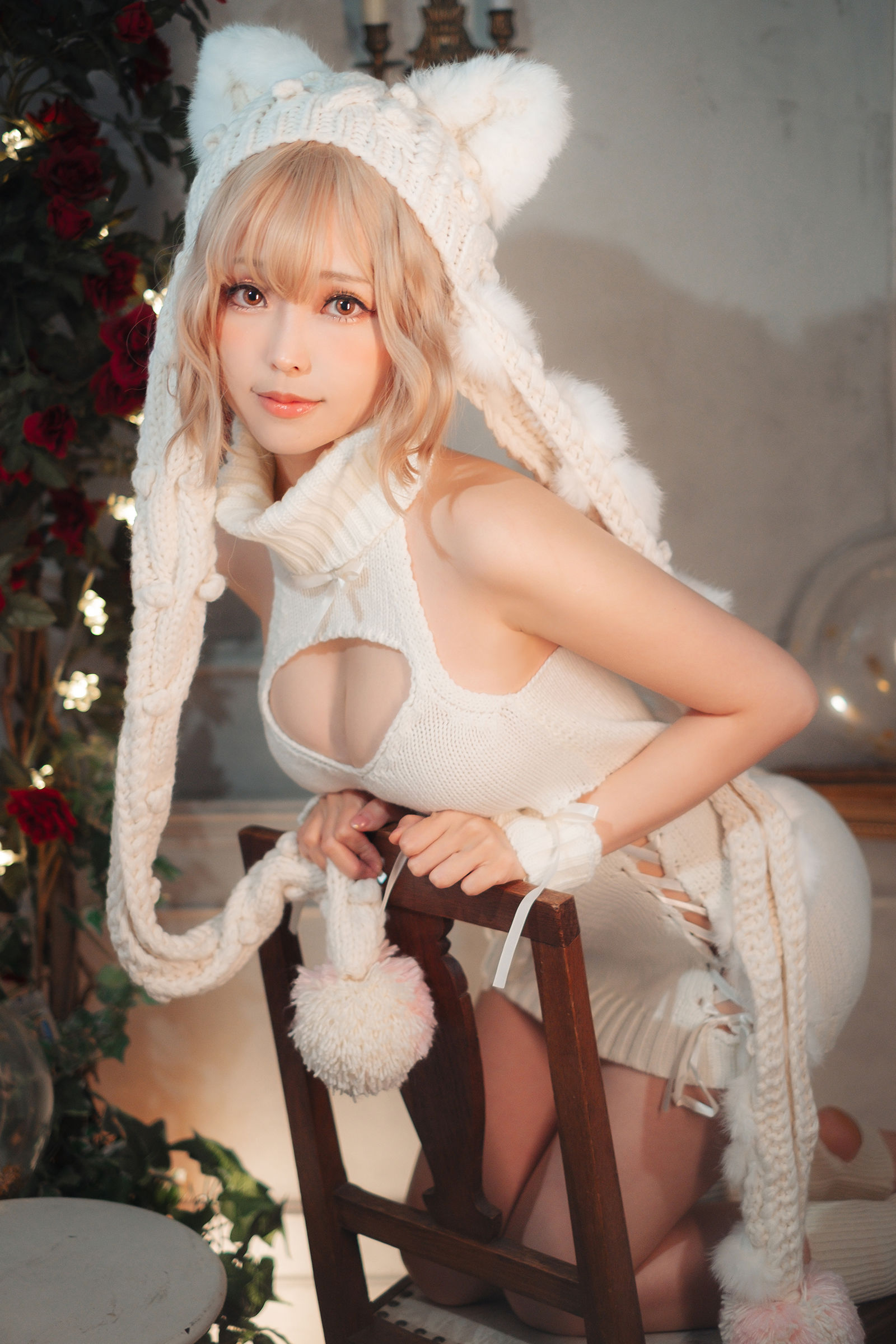 [COSPLAY] Ely_eee(ElyEE子) – 白色 KNITTING 第 13 张