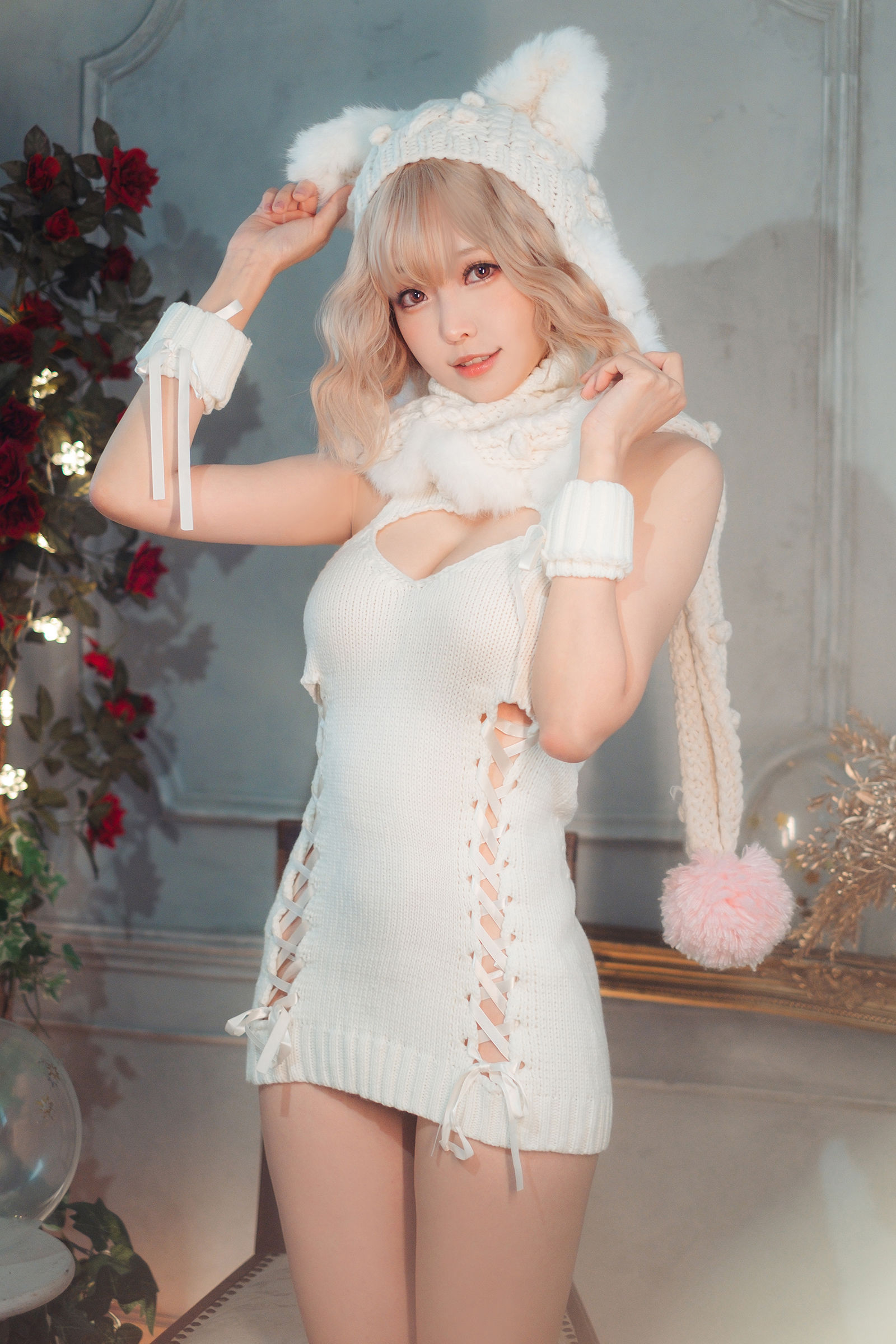 [COSPLAY] Ely_eee(ElyEE子) – 白色 KNITTING 第 17 张