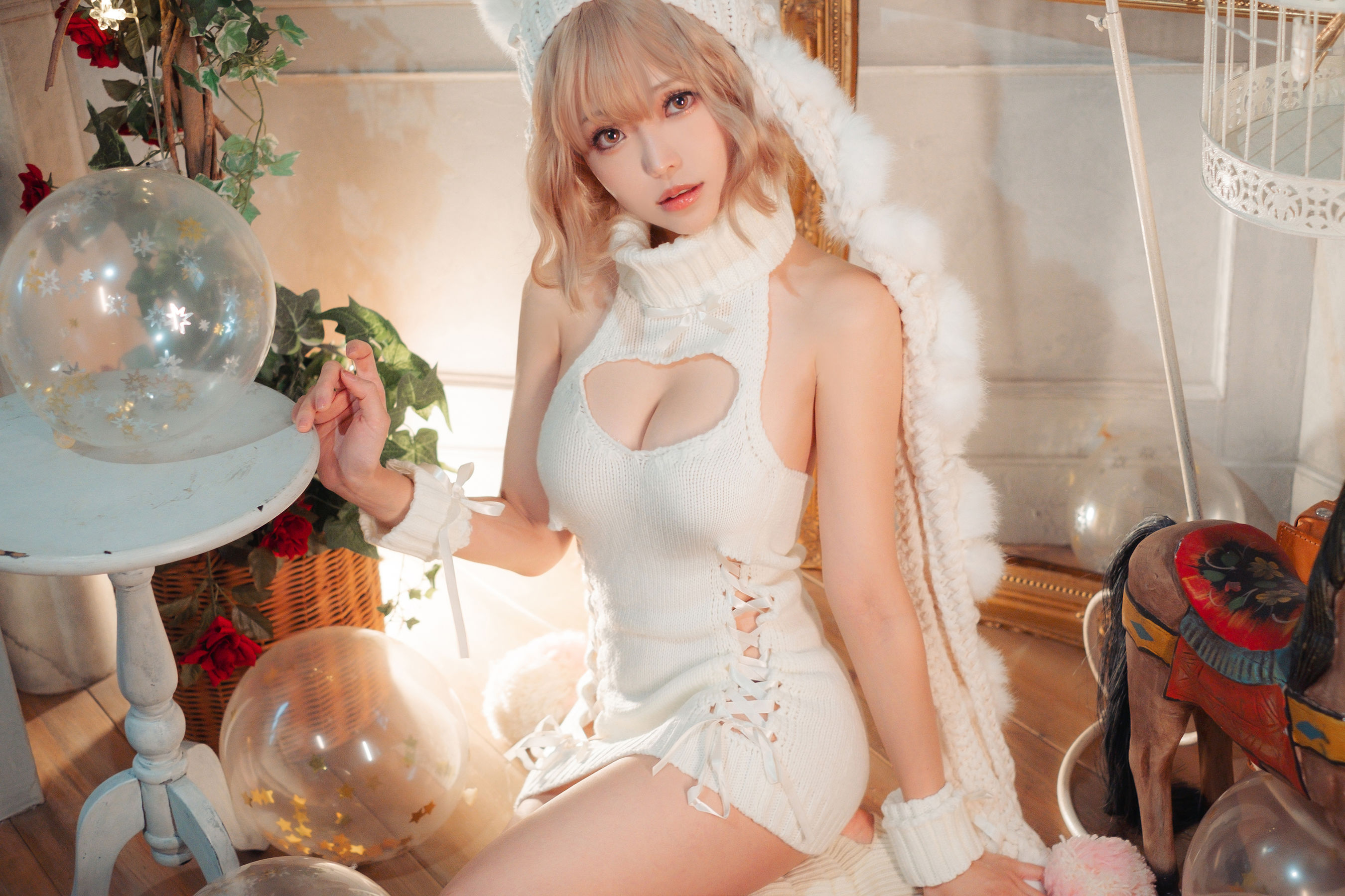 [COSPLAY] Ely_eee(ElyEE子) – 白色 KNITTING 第 33 张