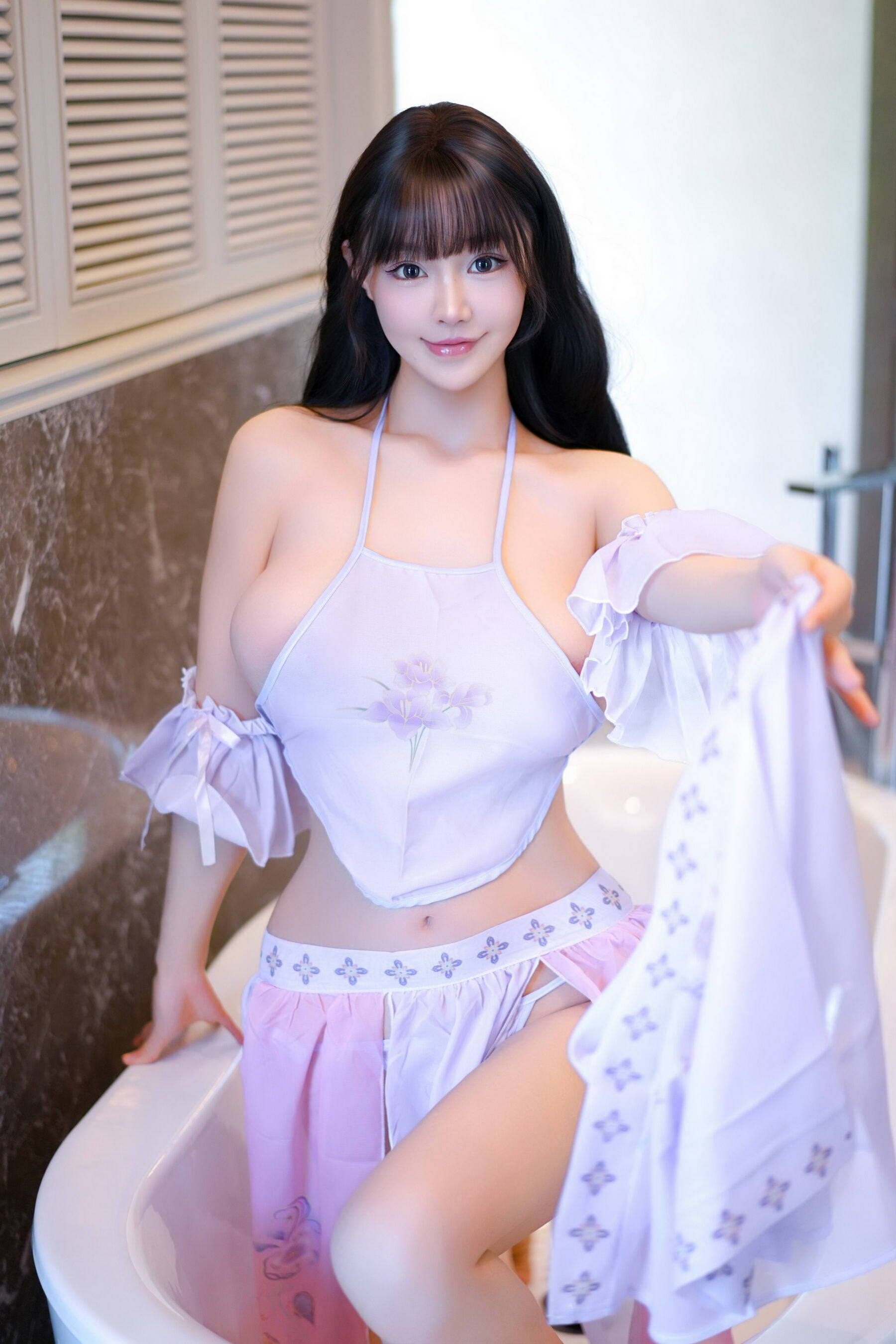 [秀人内购] 心上可Flora 朱可儿 诱人私拍福利 古装紫色情趣服饰 第 5 张
