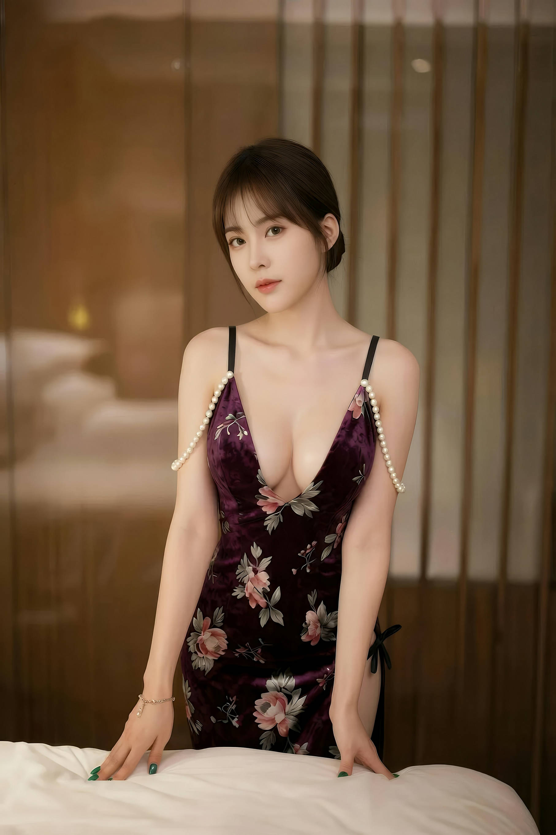 [AiGirl] 奶盖布丁luna 吊带黑丝 [96P] 第 32 张