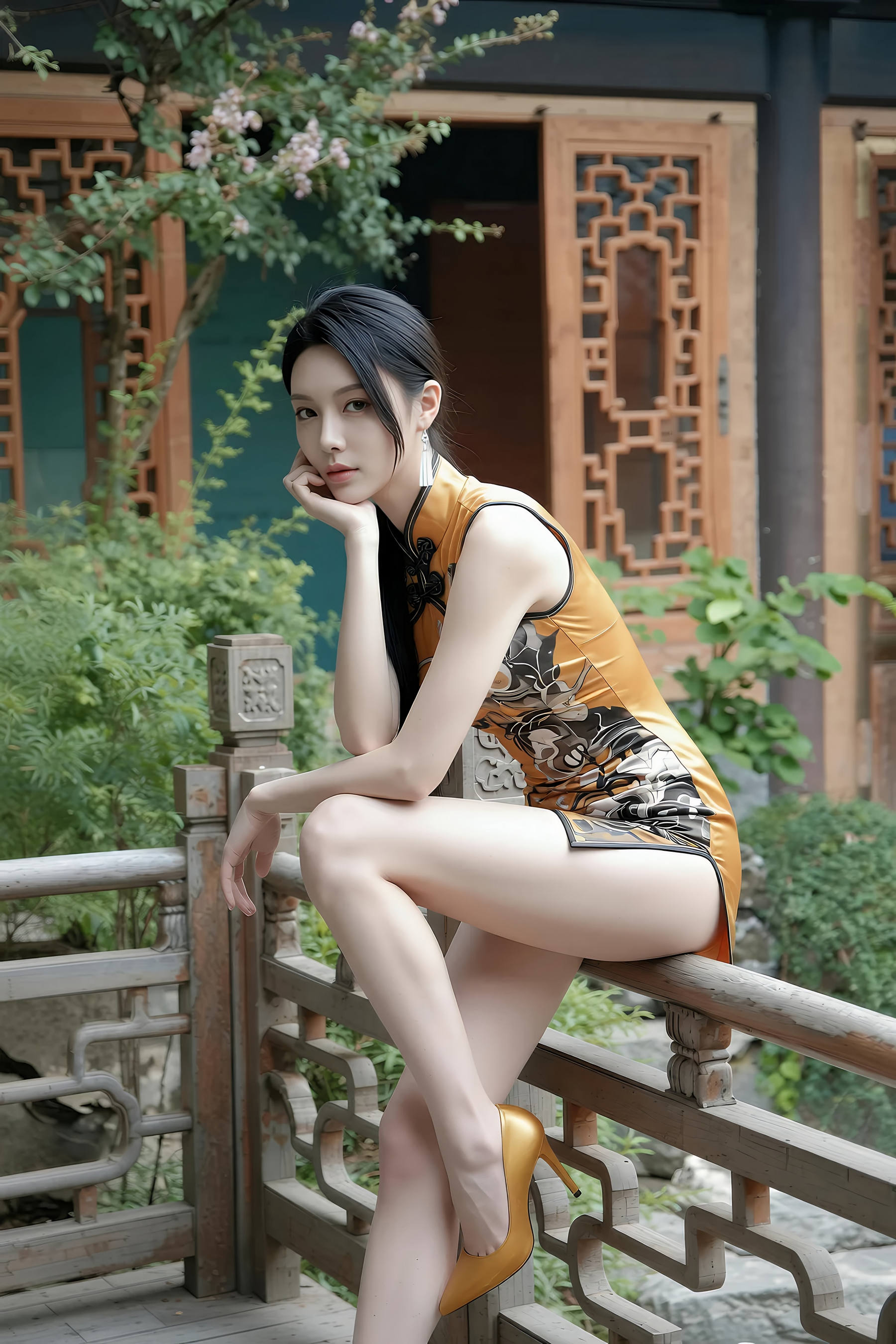 [AiGirl] 柒琪 黄色旗袍 [97P] 第 32 张