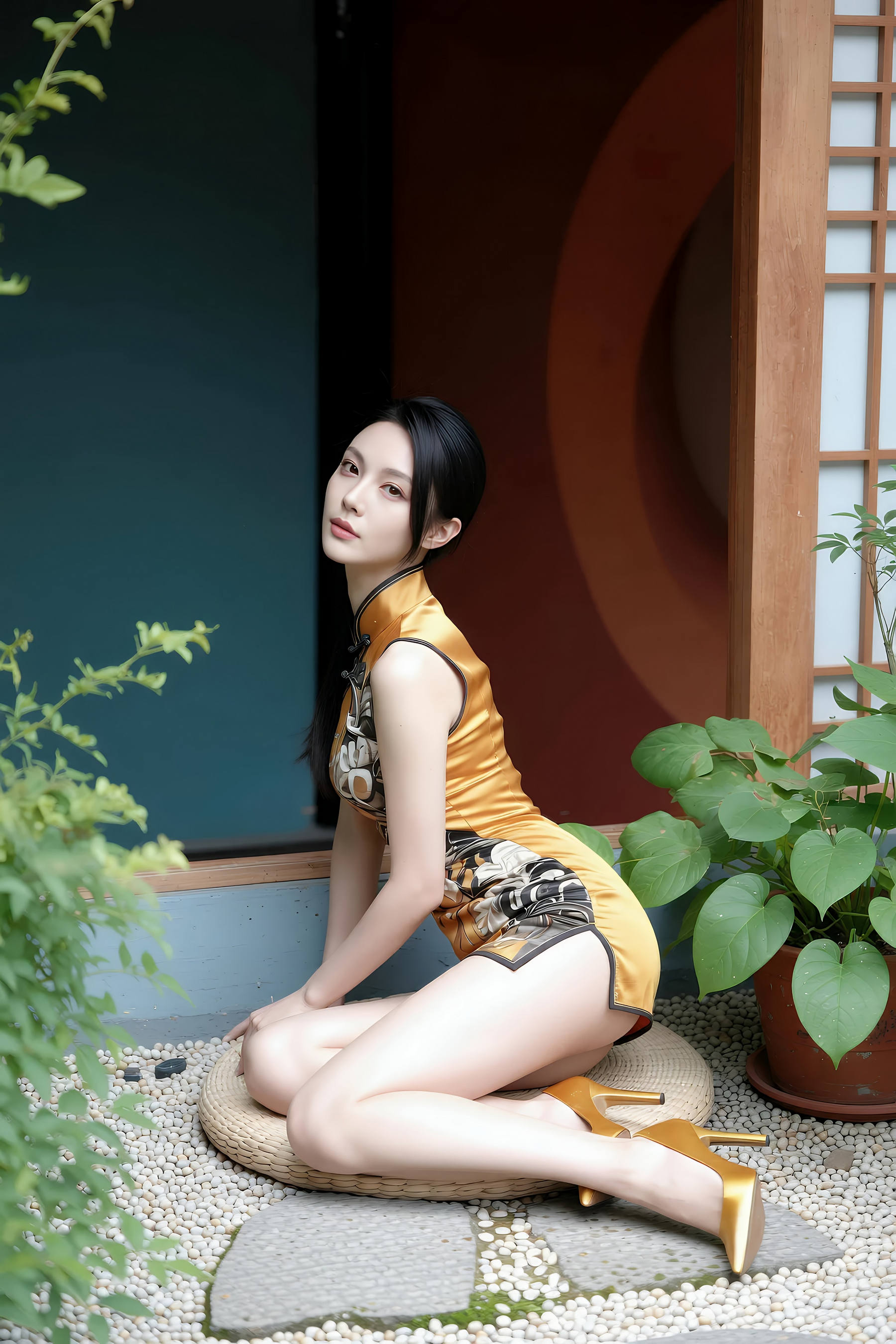 [AiGirl] 柒琪 黄色旗袍 [97P] 第 33 张