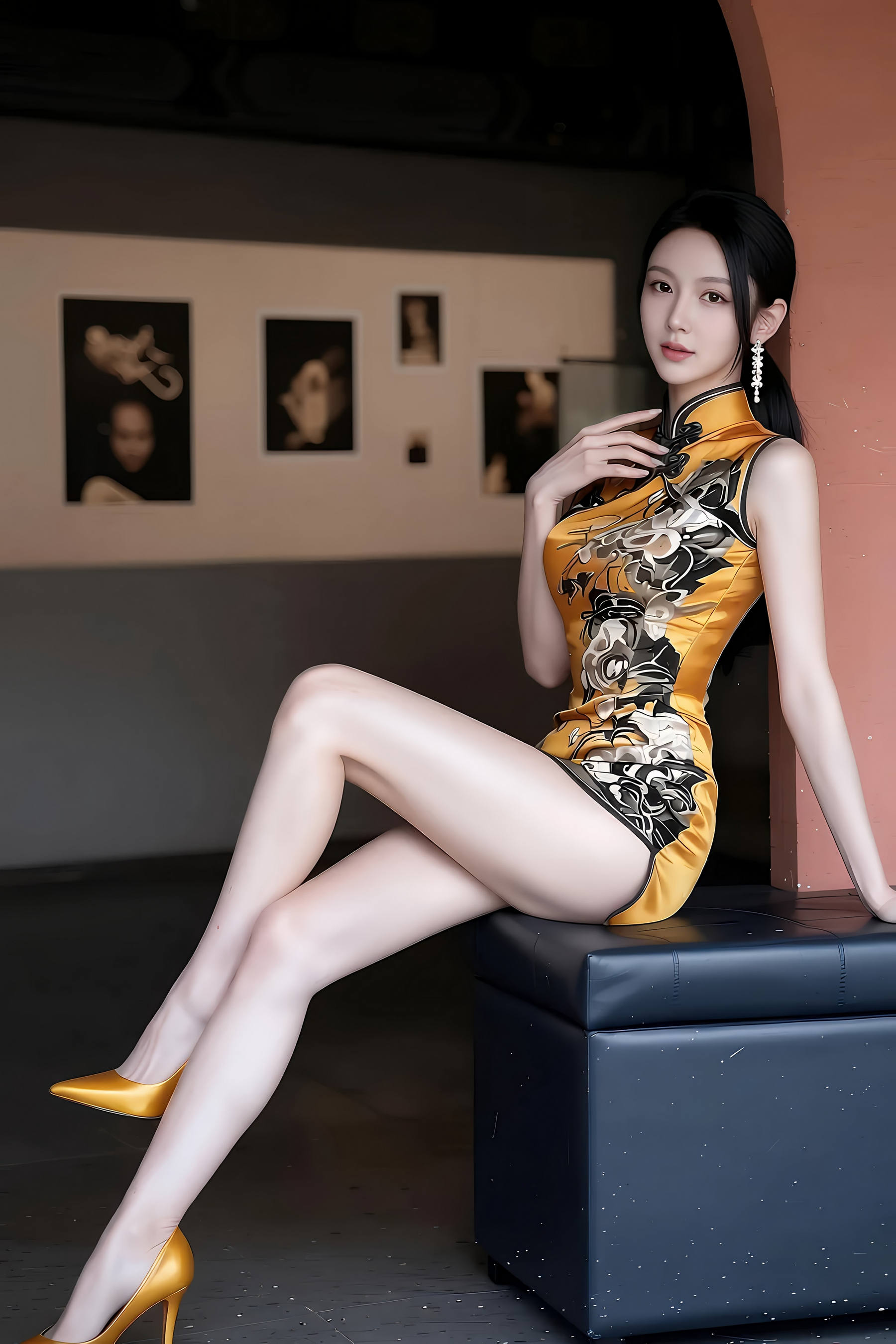[AiGirl] 柒琪 黄色旗袍 [97P] 第 44 张