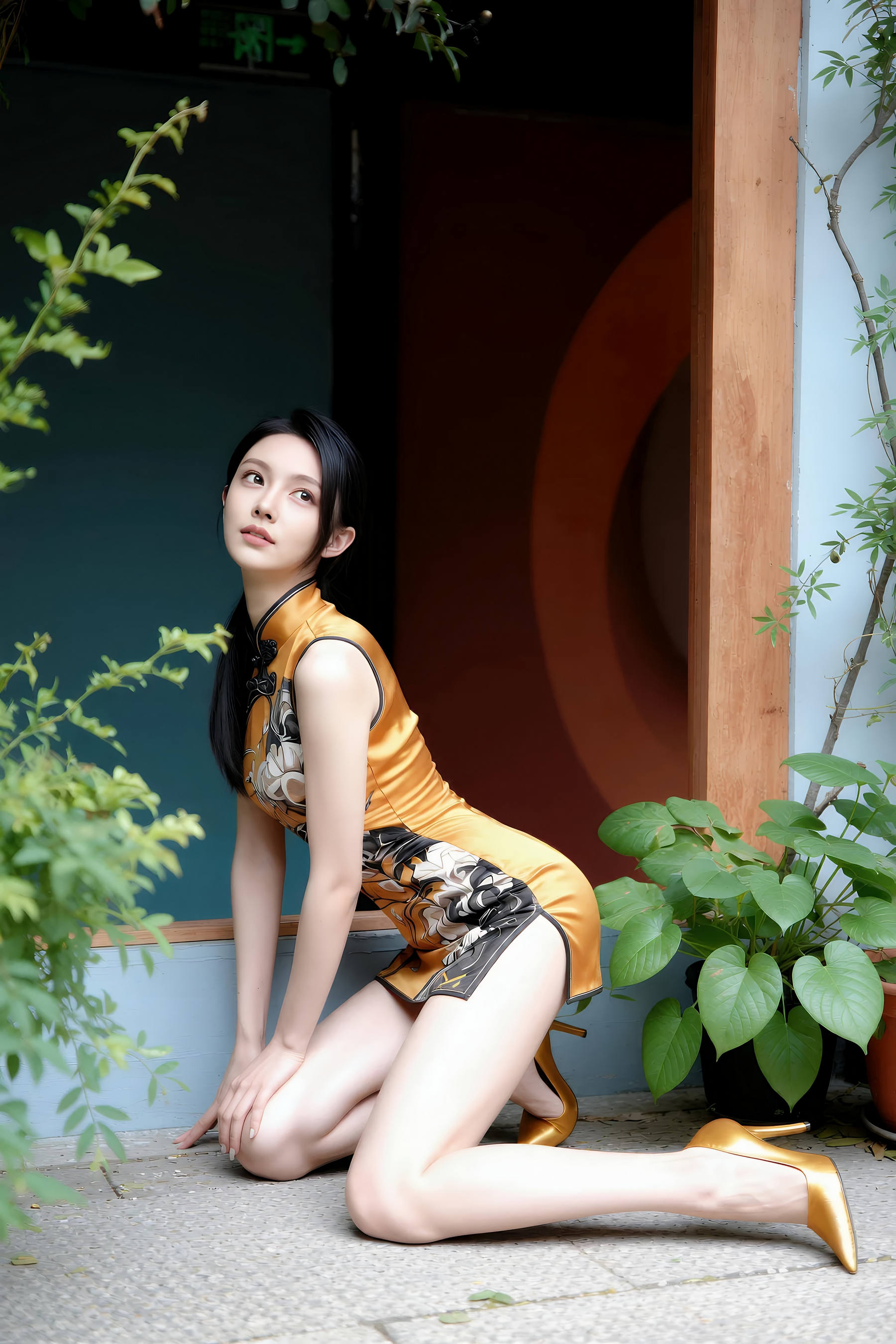 [AiGirl] 柒琪 黄色旗袍 [97P] 第 65 张