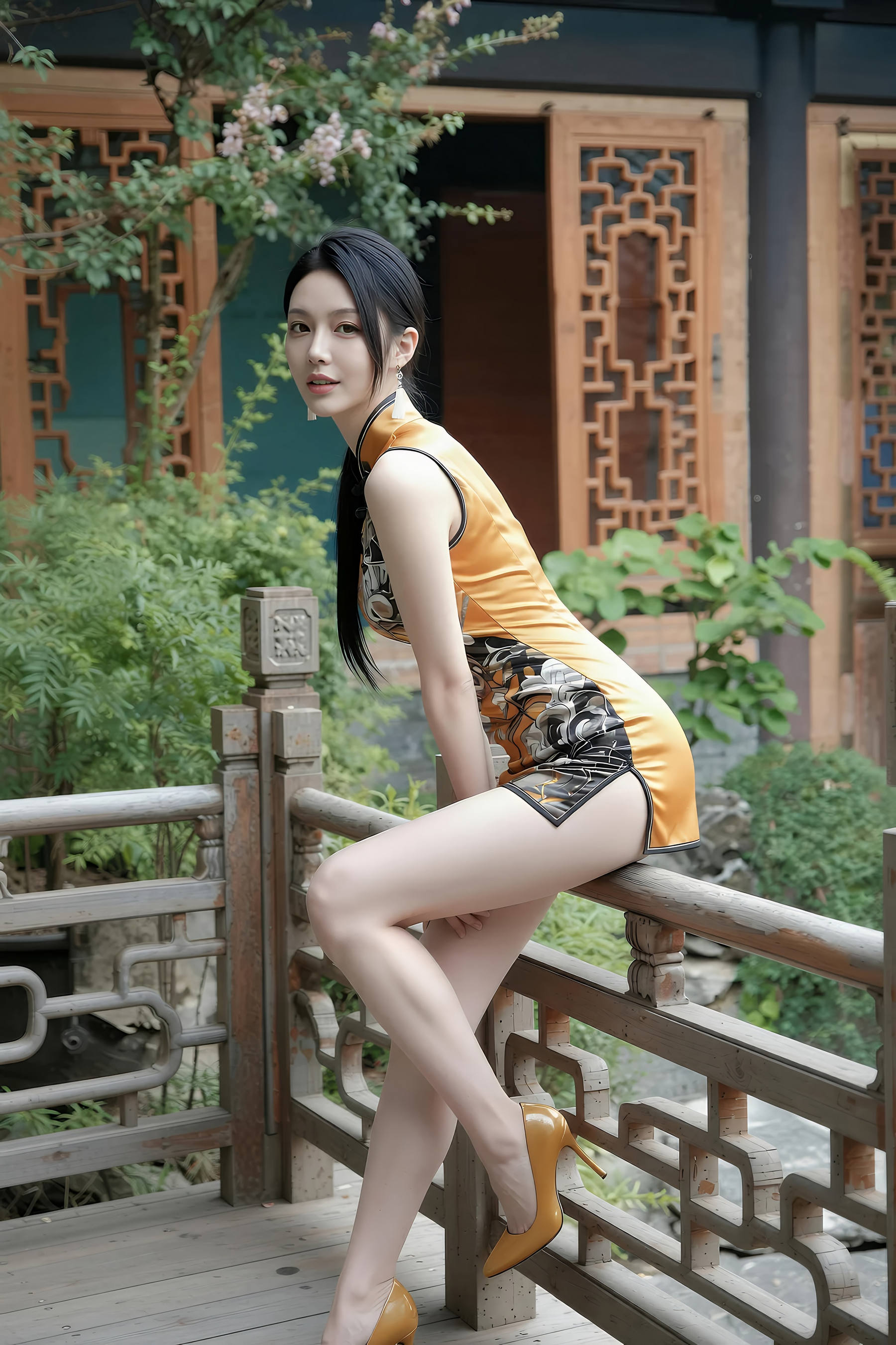 [AiGirl] 柒琪 黄色旗袍 [97P] 第 67 张
