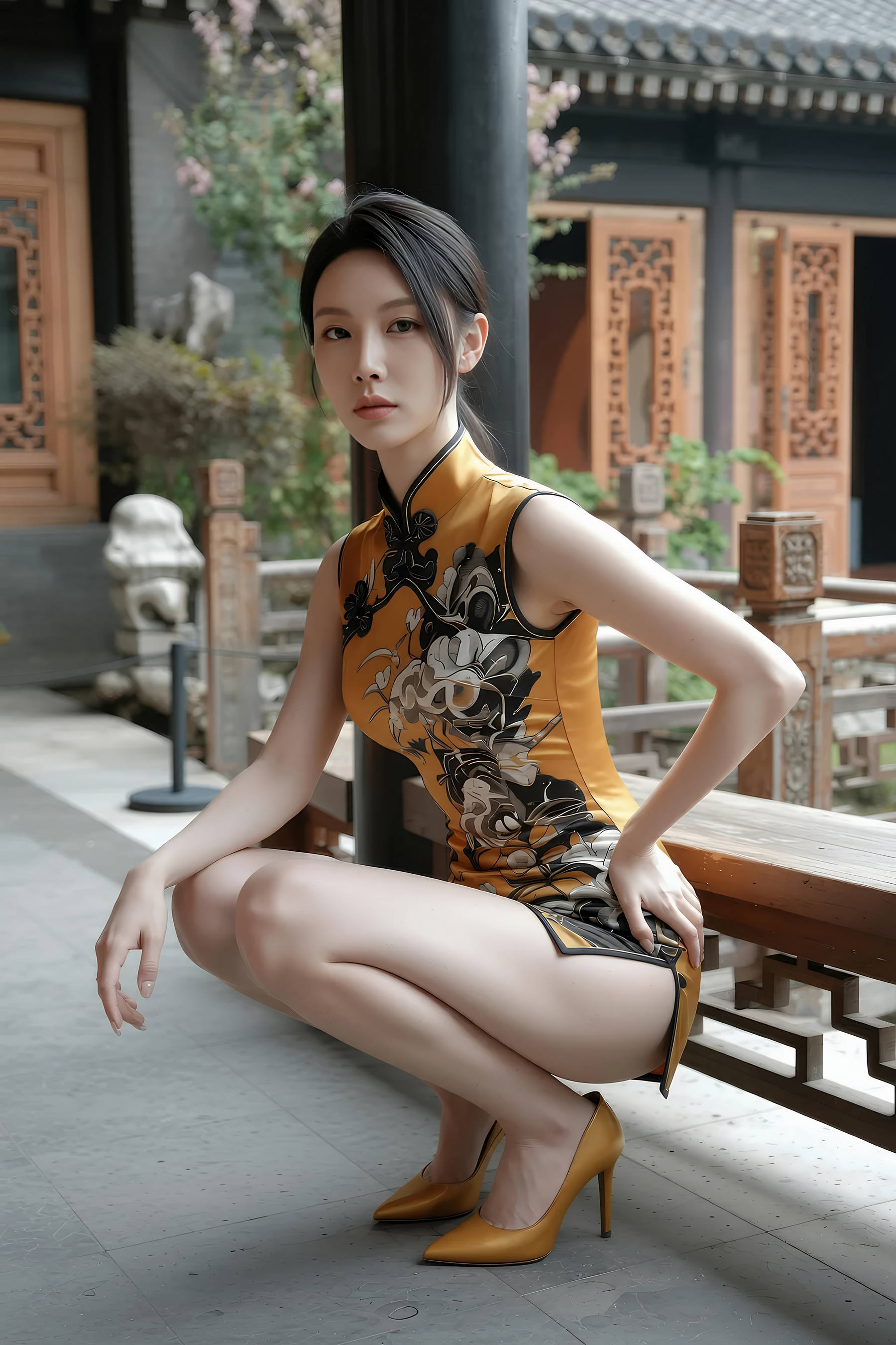 [AiGirl] 柒琪 黄色旗袍 [97P] 第 7 张