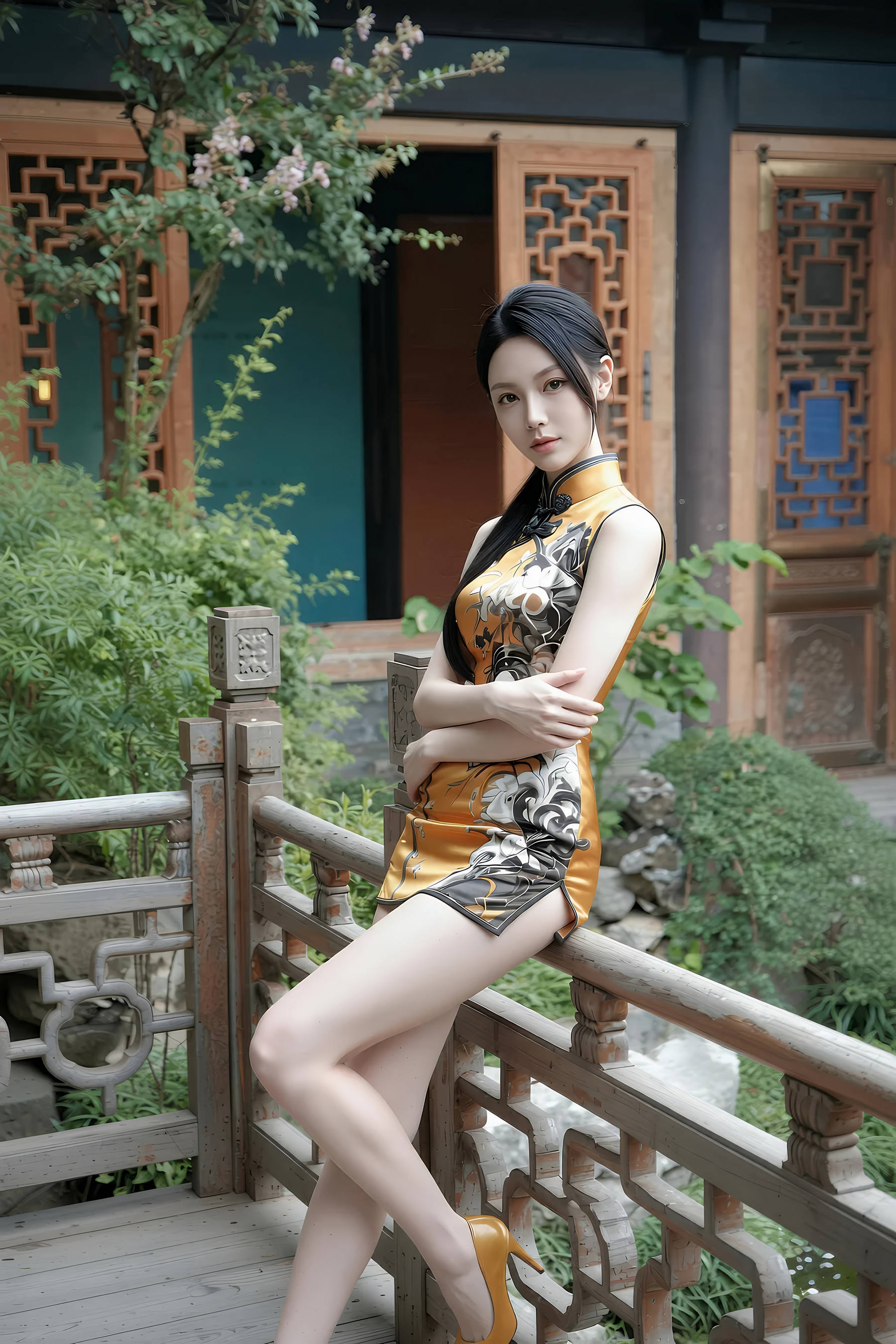 [AiGirl] 柒琪 黄色旗袍 [97P] 第 71 张