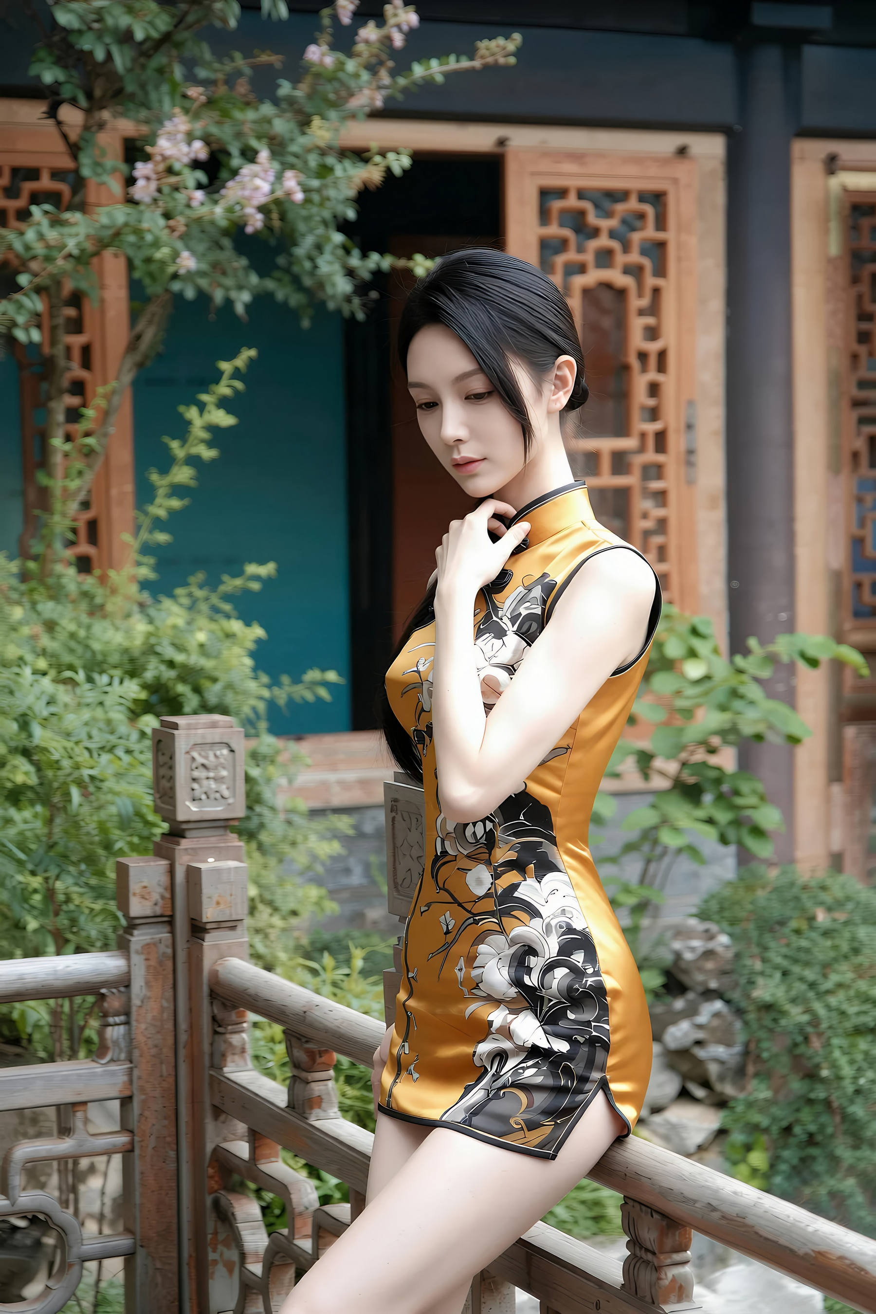 [AiGirl] 柒琪 黄色旗袍 [97P] 第 72 张