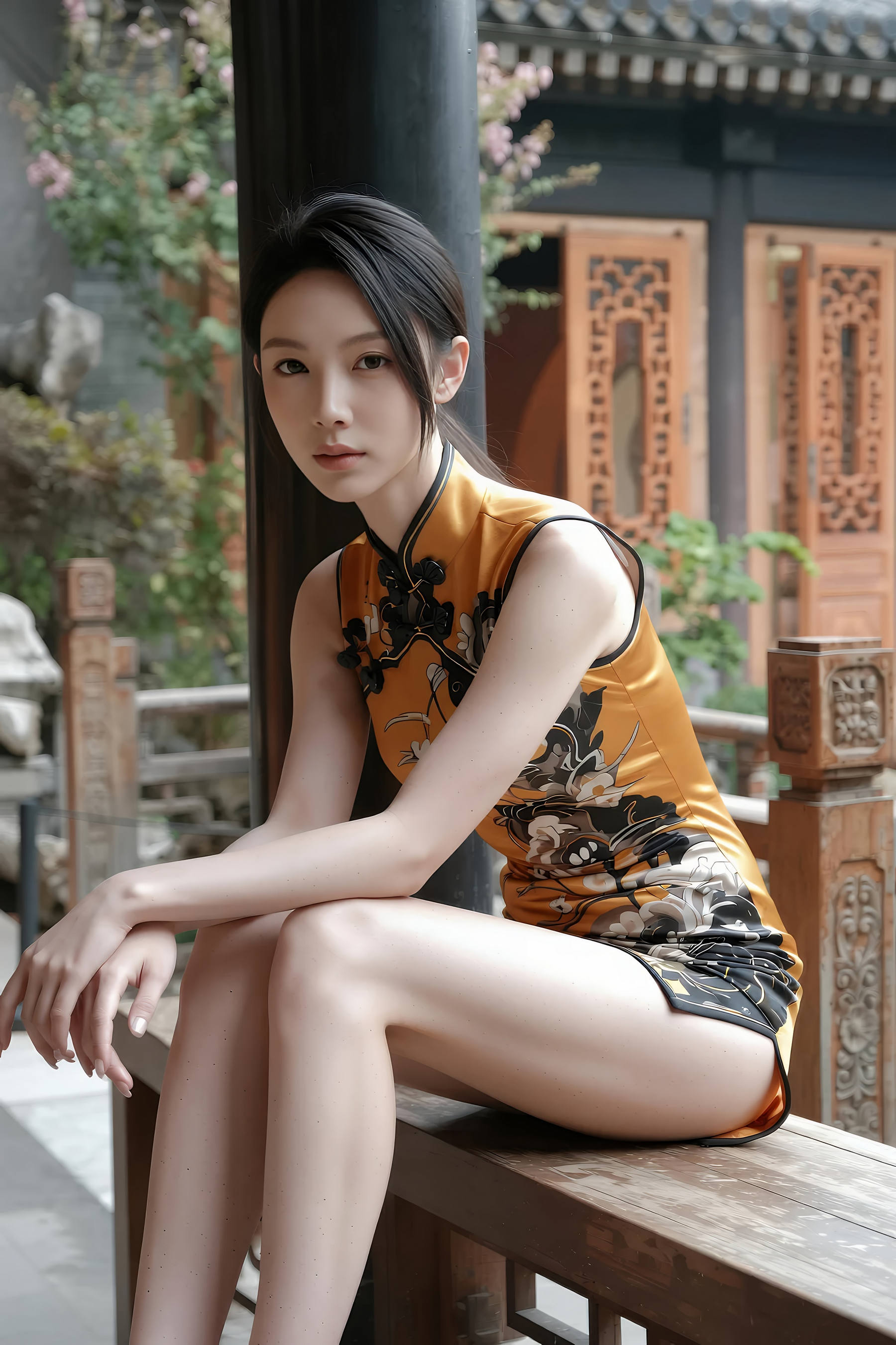 [AiGirl] 柒琪 黄色旗袍 [97P] 第 9 张