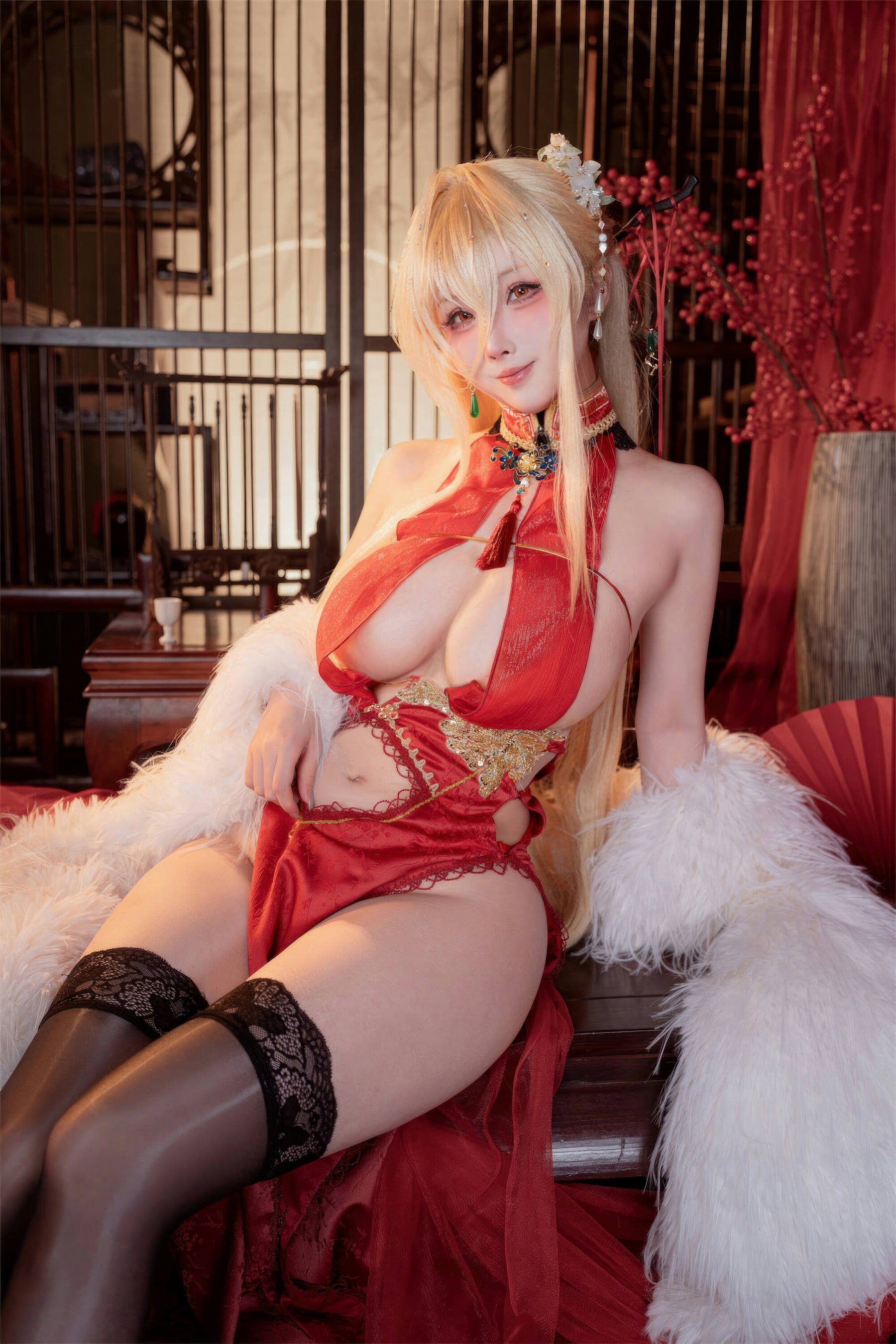 [COSPLAY]rioko凉凉子 – 碧蓝航线 怨仇 旗袍 杯盏盈芳华 第 2 张