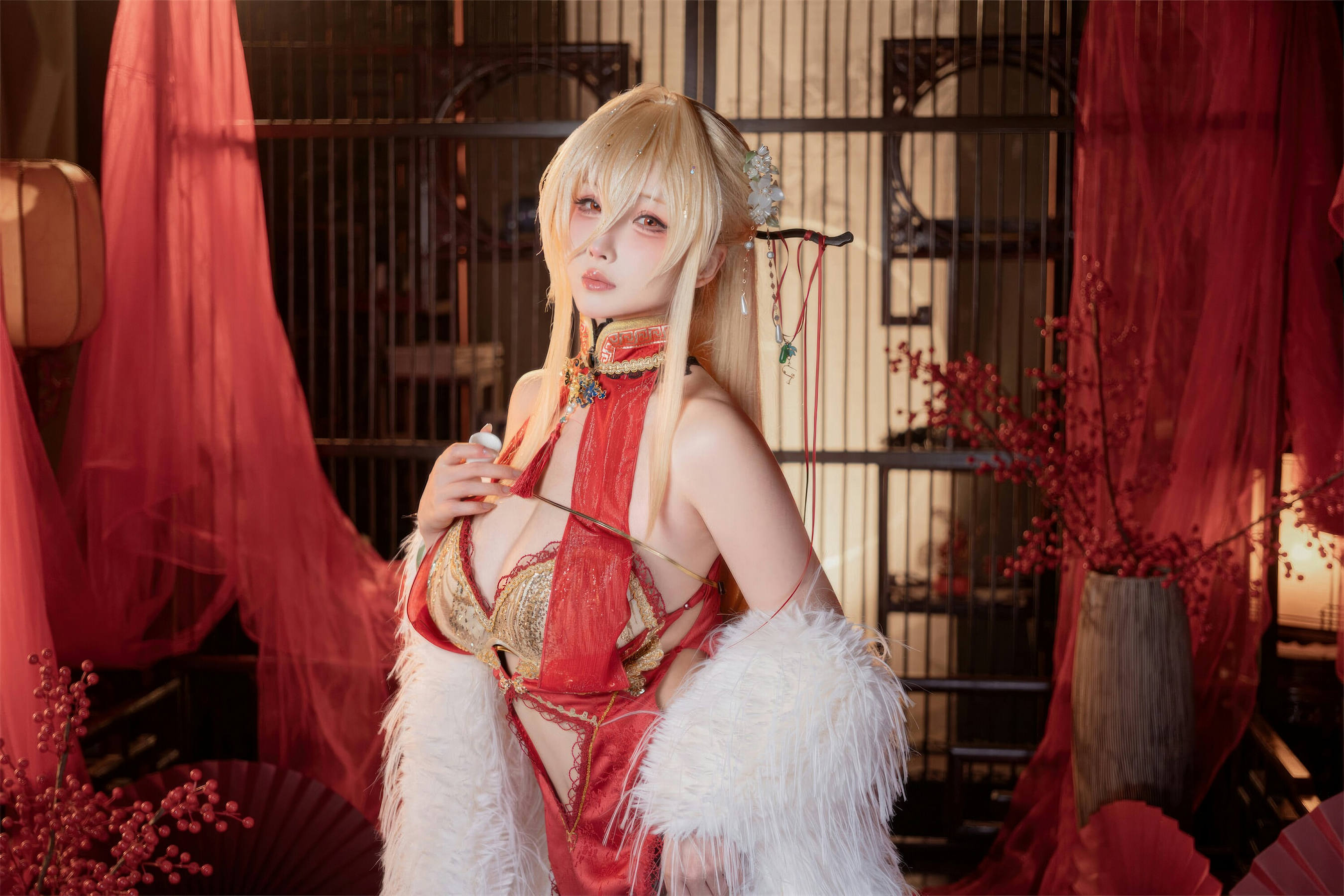 [COSPLAY]rioko凉凉子 – 碧蓝航线 怨仇 旗袍 杯盏盈芳华 第 21 张
