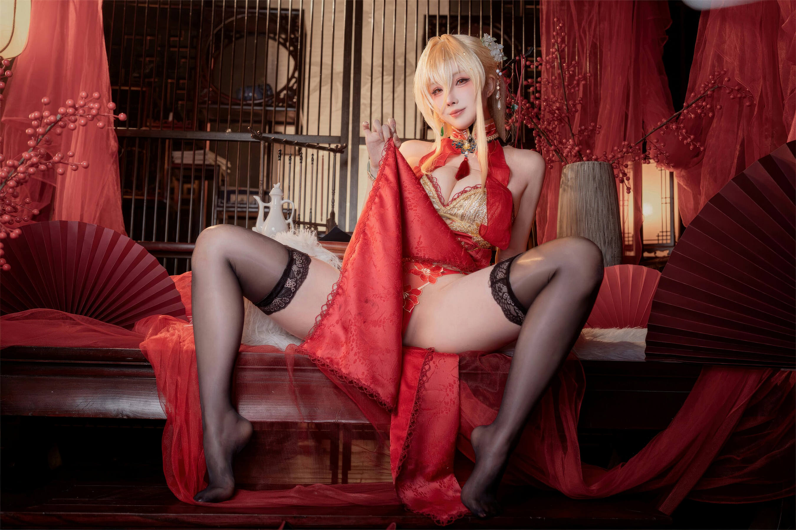 [COSPLAY]rioko凉凉子 – 碧蓝航线 怨仇 旗袍 杯盏盈芳华 第 24 张