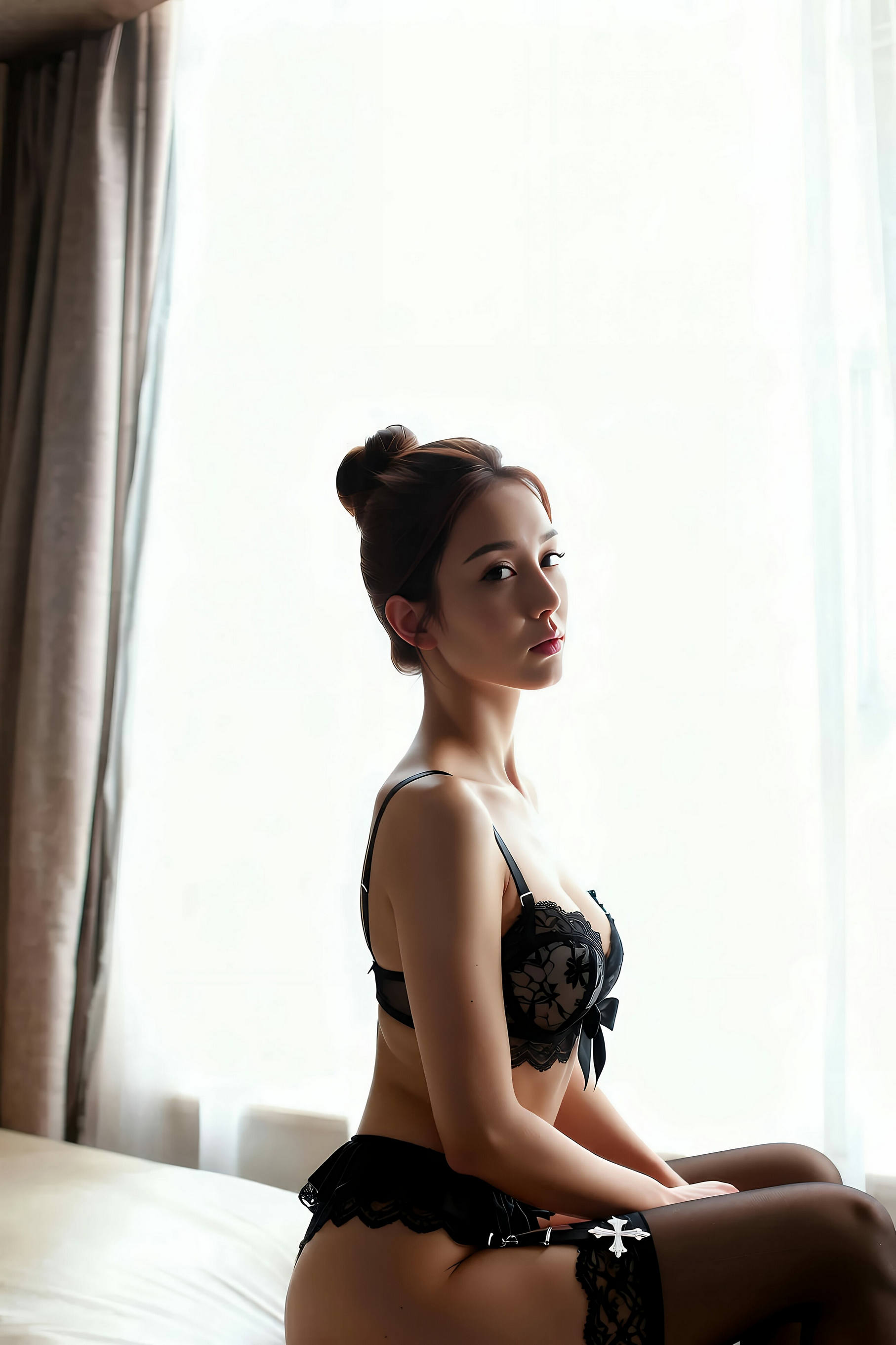 [AiGirl] 一柠lemo 性感黑色内衣 [75P] 第 47 张