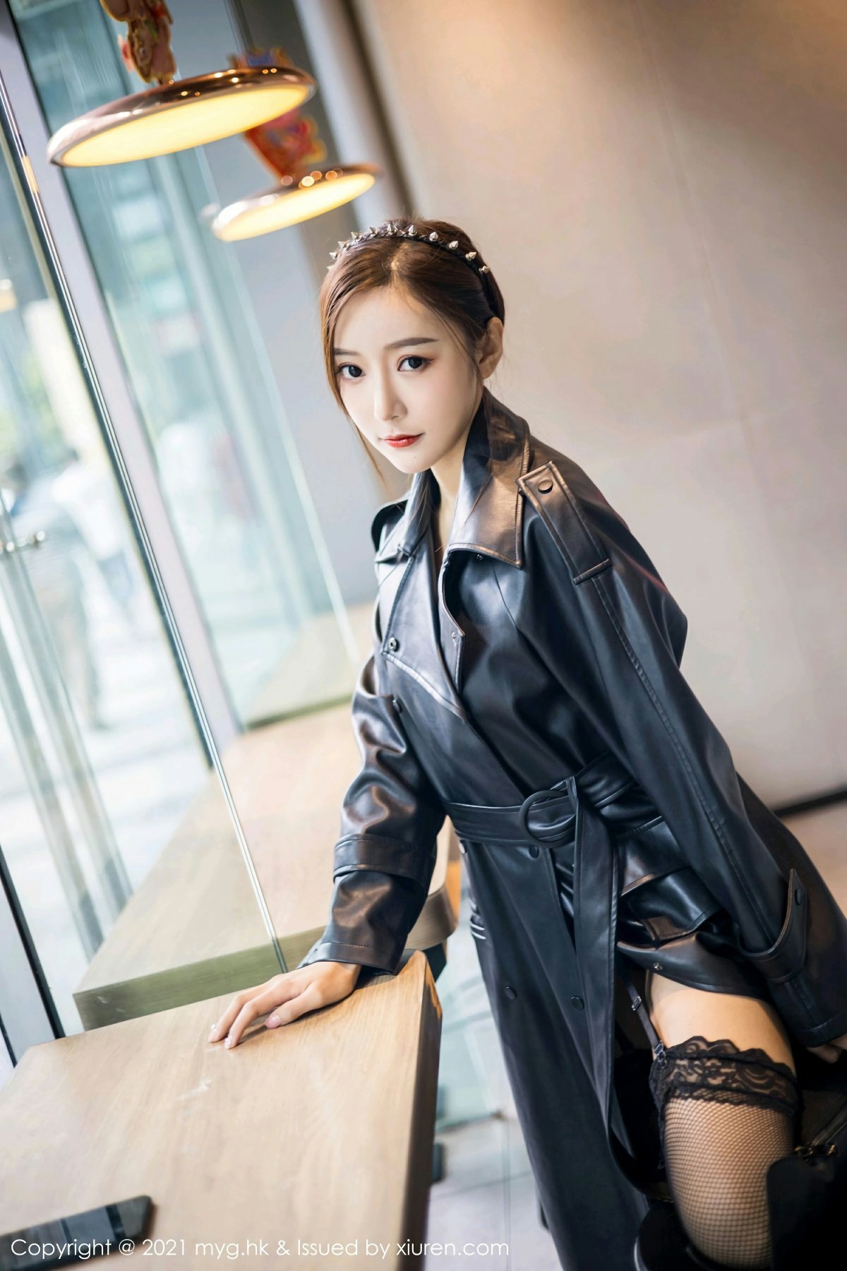[MyGirl美媛馆] 2021.02.26 VOL.493 王馨瑶yanni 飒爽皮衣与魅惑蕾丝黑丝 [66+1P] 第 55 张