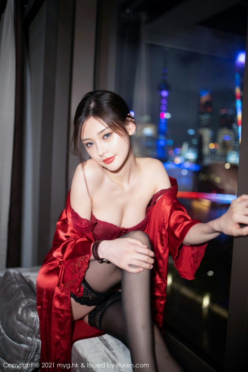 [MyGirl美媛馆] 2021.07.13 VOL.554 小夕juju 猩红诱人蕾丝服饰 [55+1P] 第 17 张