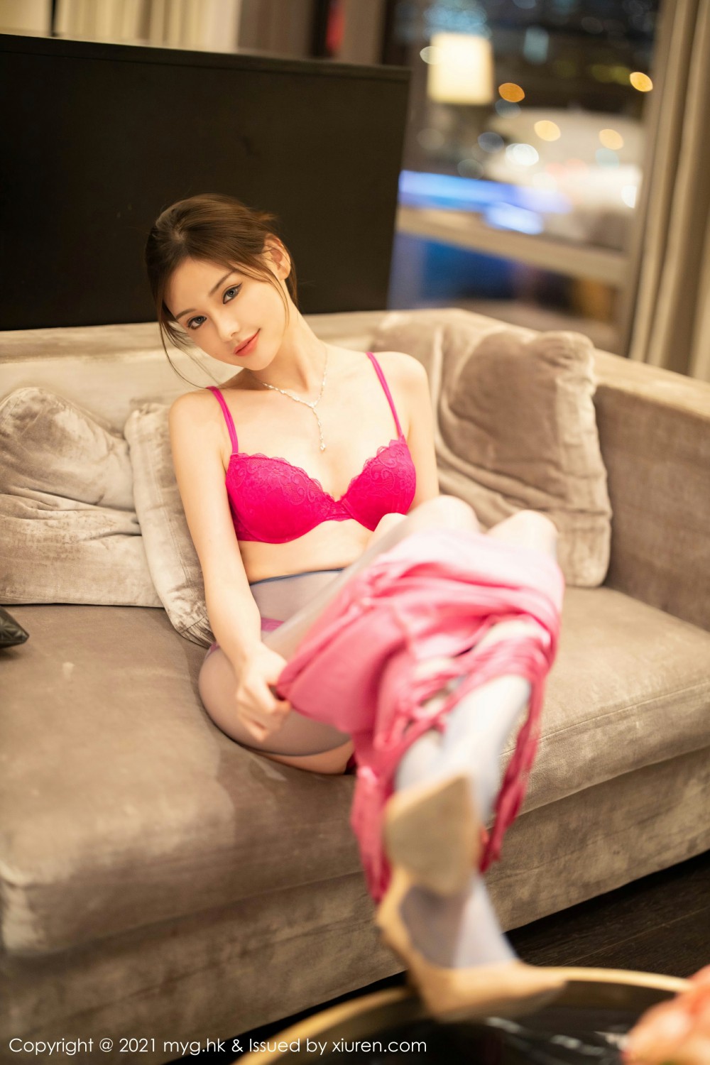 [MyGirl美媛馆] 2021.07.13 VOL.554 小夕juju 猩红诱人蕾丝服饰 [55+1P] 第 8 张