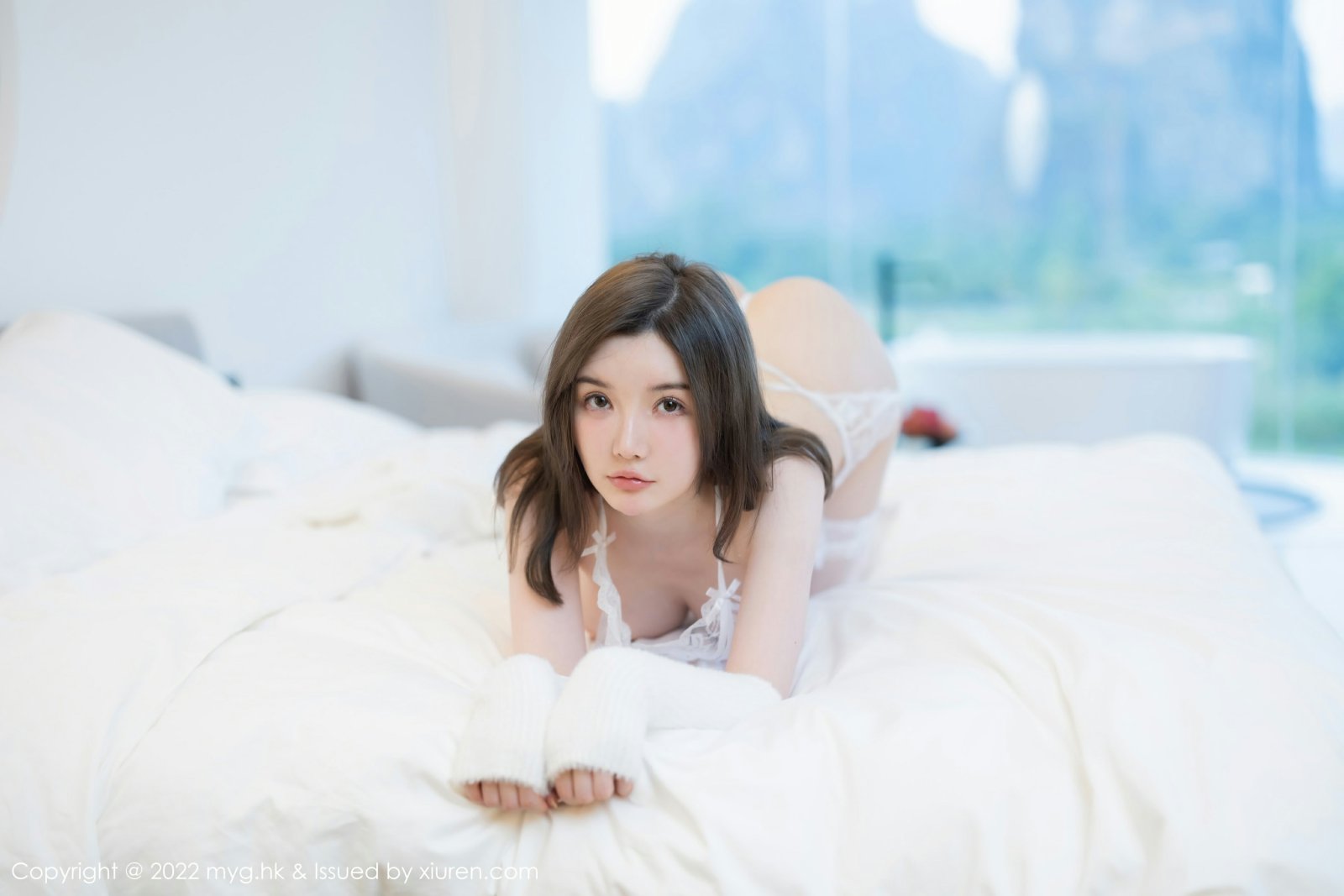 [MyGirl美媛馆] 2022.10.28 VOL.644 糯美子MINIbabe 性感白色蕾丝内衣 桂林心愿旅拍写真 [65+1P] 第 4 张