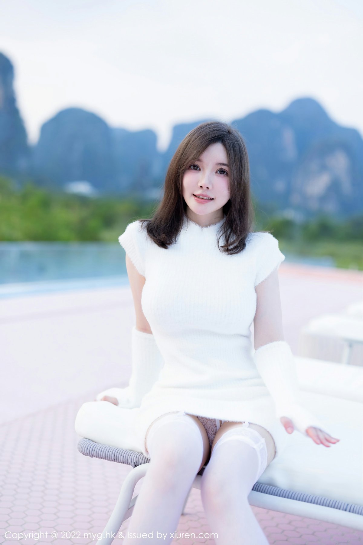 [MyGirl美媛馆] 2022.10.28 VOL.644 糯美子MINIbabe 性感白色蕾丝内衣 桂林心愿旅拍写真 [65+1P] 第 50 张