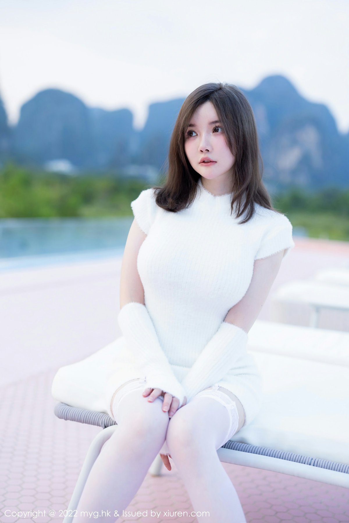 [MyGirl美媛馆] 2022.10.28 VOL.644 糯美子MINIbabe 性感白色蕾丝内衣 桂林心愿旅拍写真 [65+1P] 第 51 张