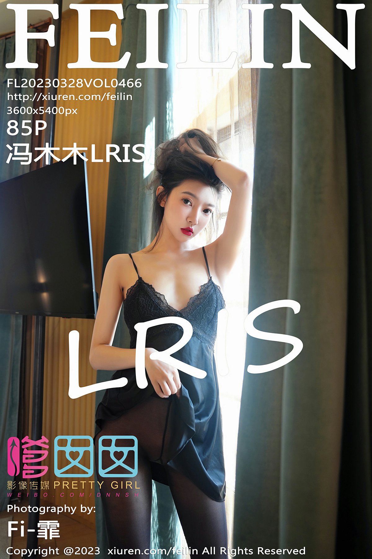 [FEILIN嗲囡囡] 2023.03.28 VOL.466 冯木木LRIS 黑色情趣吊带裙 性感写真 [85+1P] 封面