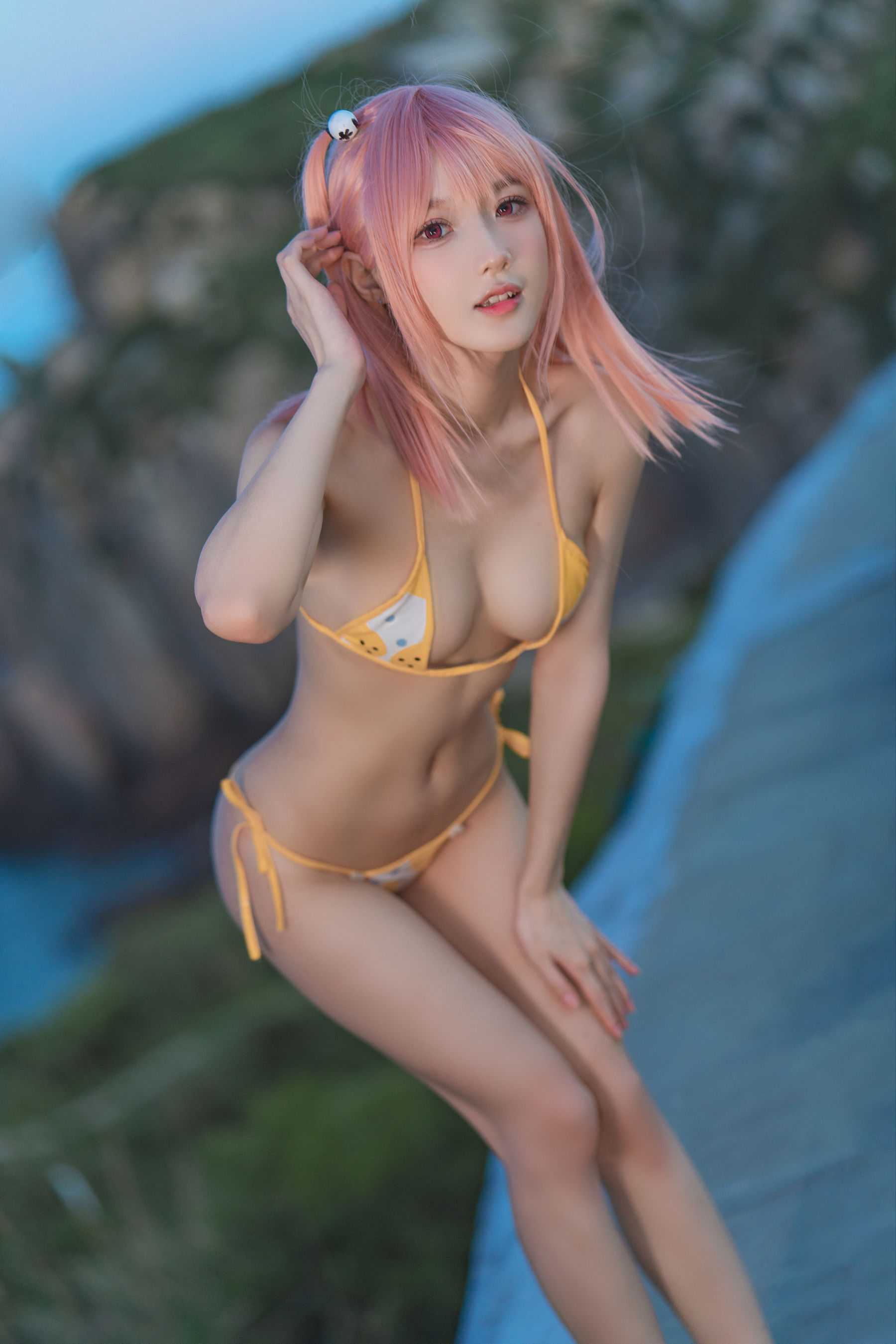[COSPLAY]阿包也是兔娘 – 生或死联动 碧蓝航线 穗香泳装 封面